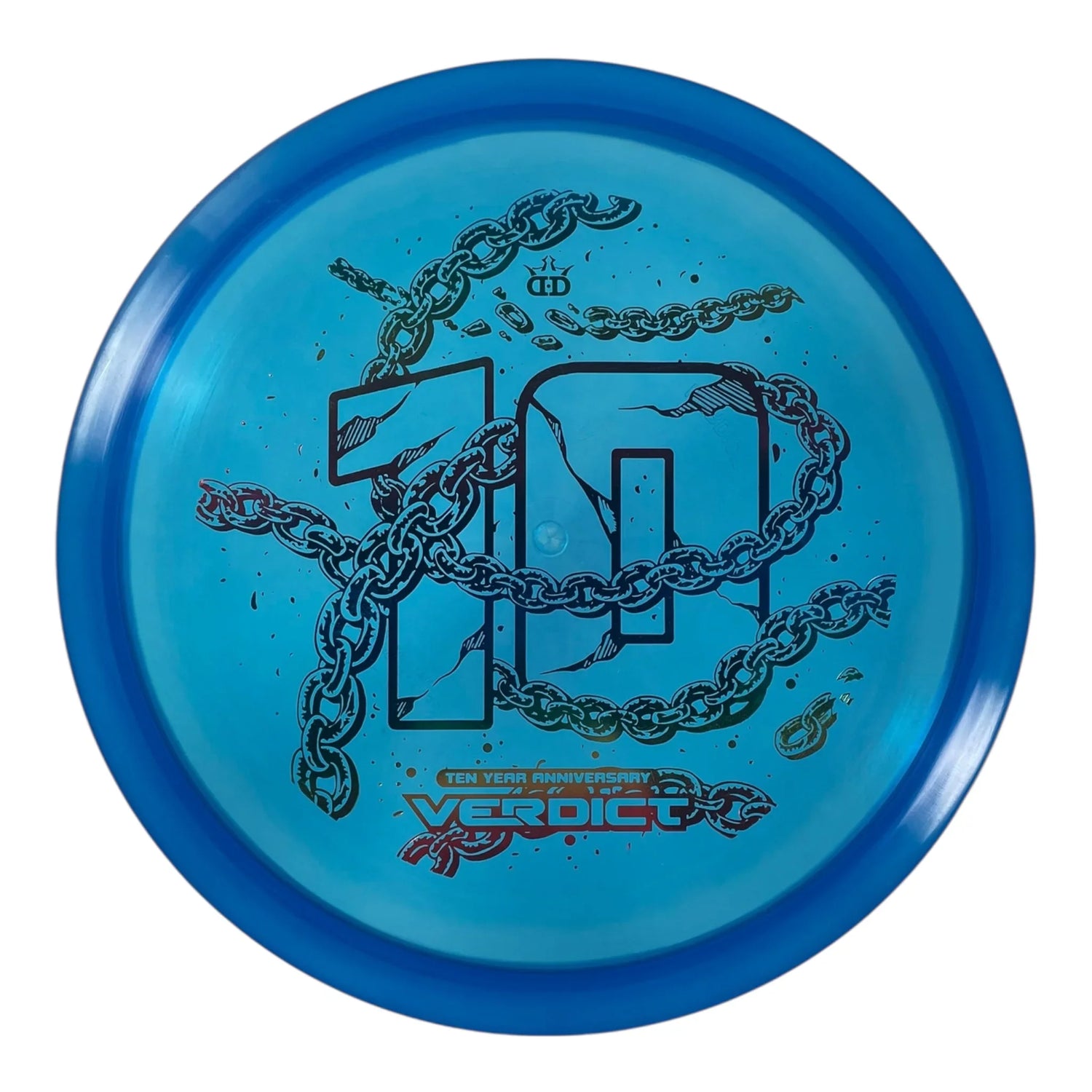 Dynamic Discs Verdict | Lucid Ice | Blue/Rainbow 174g (10 Year Anniversary) Disc Golf