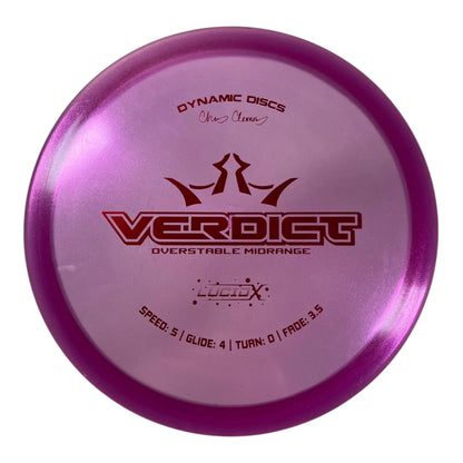 Dynamic Discs Verdict - Used Good | Lucid-X | Pink/Red 174g (Chris Clemons) Disc Golf
