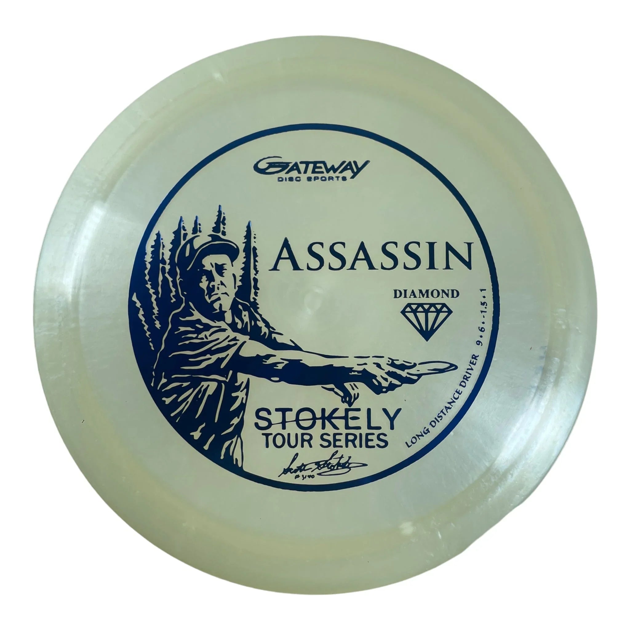 Gateway Disc Sports Assassin | Diamond | White/Blue 174 - 175g (Scott Stokely) Disc Golf