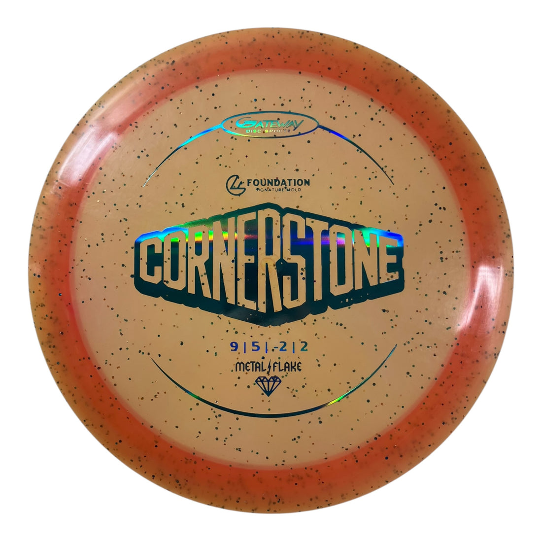 Gateway Disc Sports Cornerstone | Metal Flake | Orange/Blue Holo 174g (Foundation Collab) Disc Golf