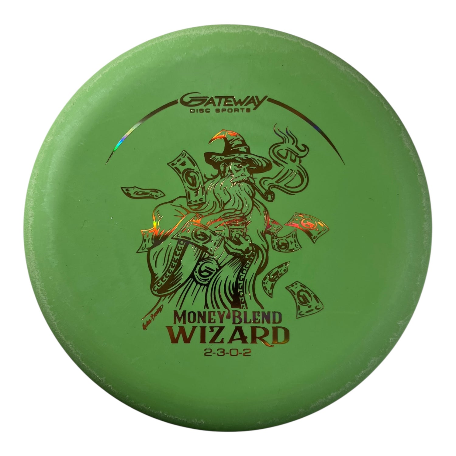 Gateway Disc Sports Wizard | Money Blend | Green/Gold 173g Disc Golf