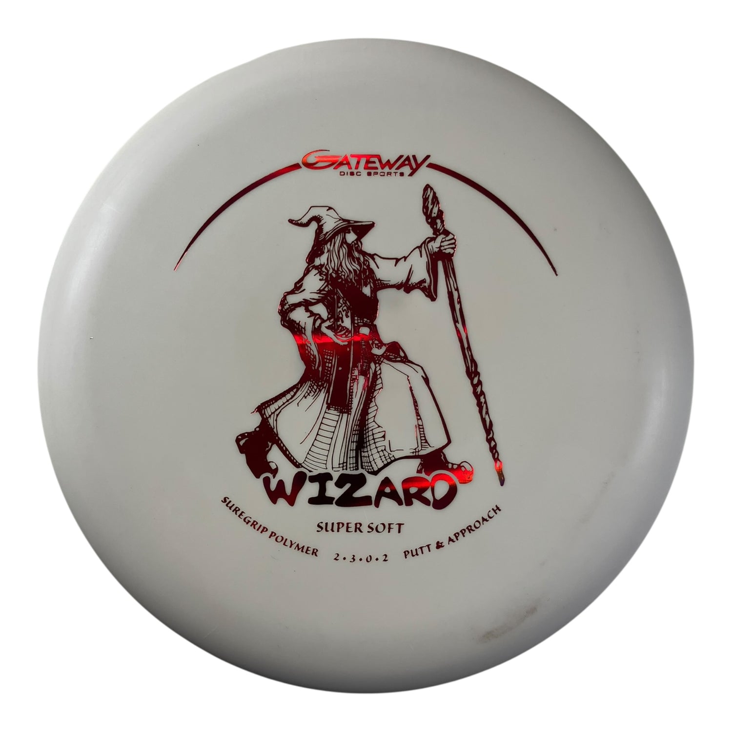 Gateway Disc Sports Wizard | Super Soft (SS) | White/Red 167g Disc Golf