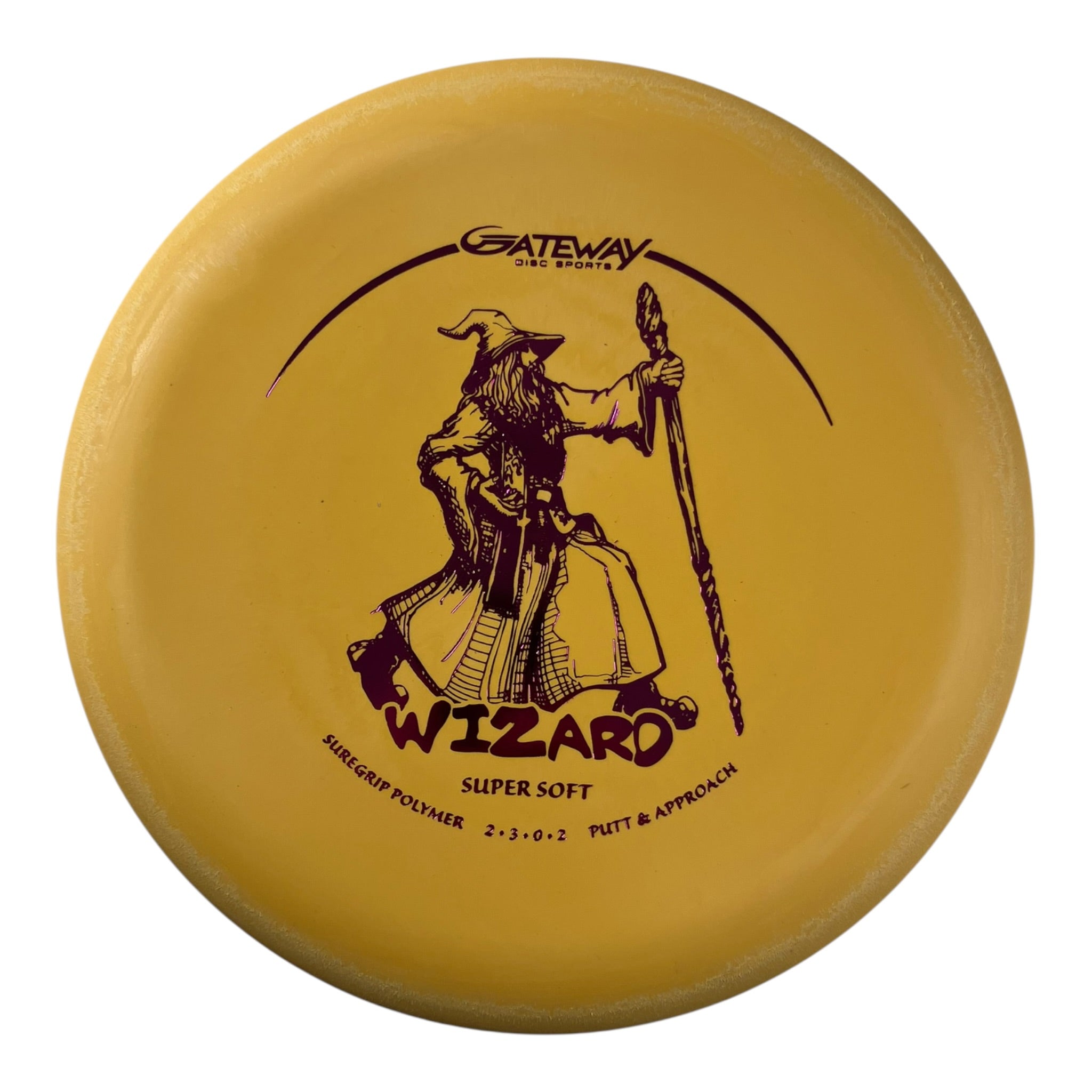 Gateway Disc Sports Wizard | Super Soft (SS) | Yellow/Pink 172g Disc Golf