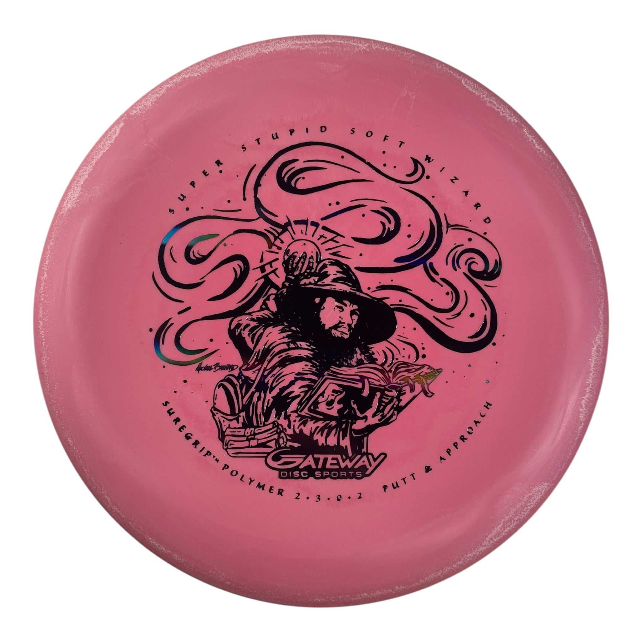 Gateway Disc Sports Wizard | Super Stupid Soft (SSS) | Pink/Holo 172g Disc Golf