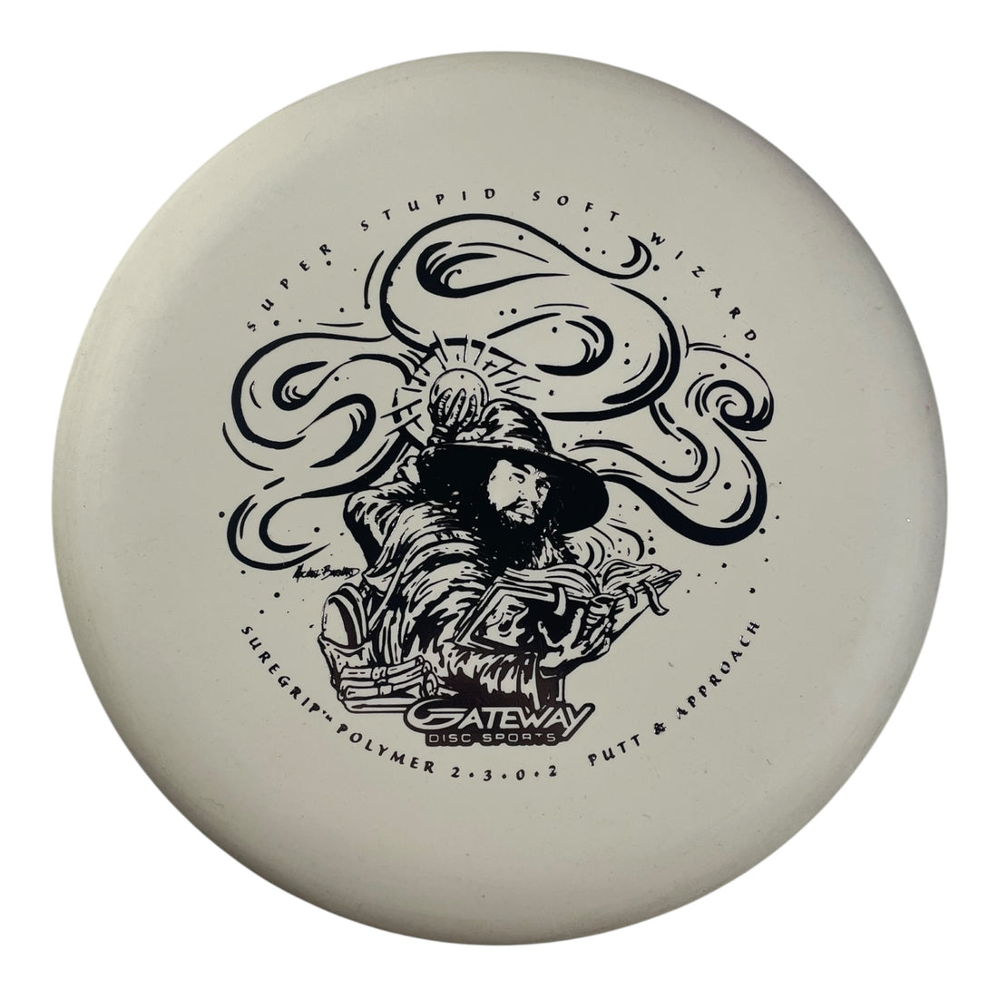 Gateway Disc Sports Wizard | Super Stupid Soft (SSS) | White/Silver 167g Disc Golf