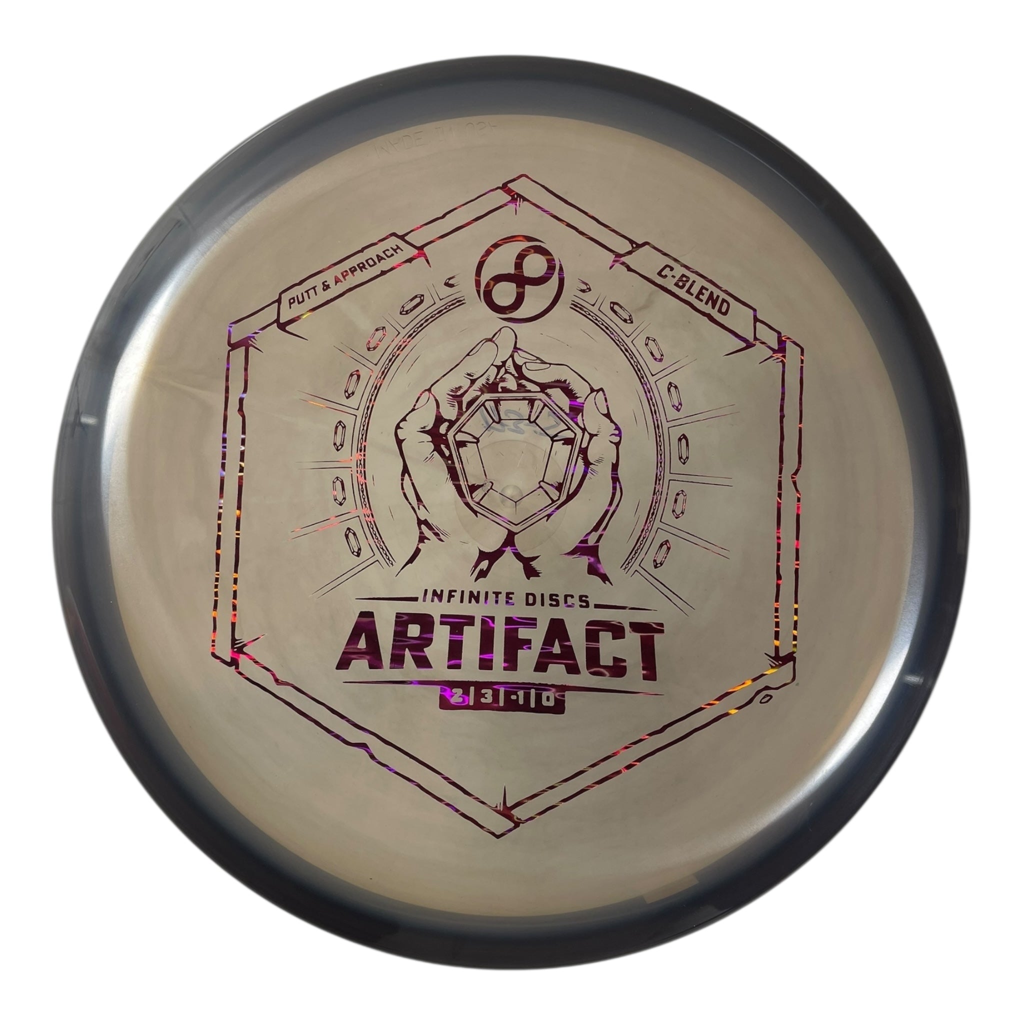 Infinite Discs Artifact | C-Blend | Grey/Pink 174g Disc Golf