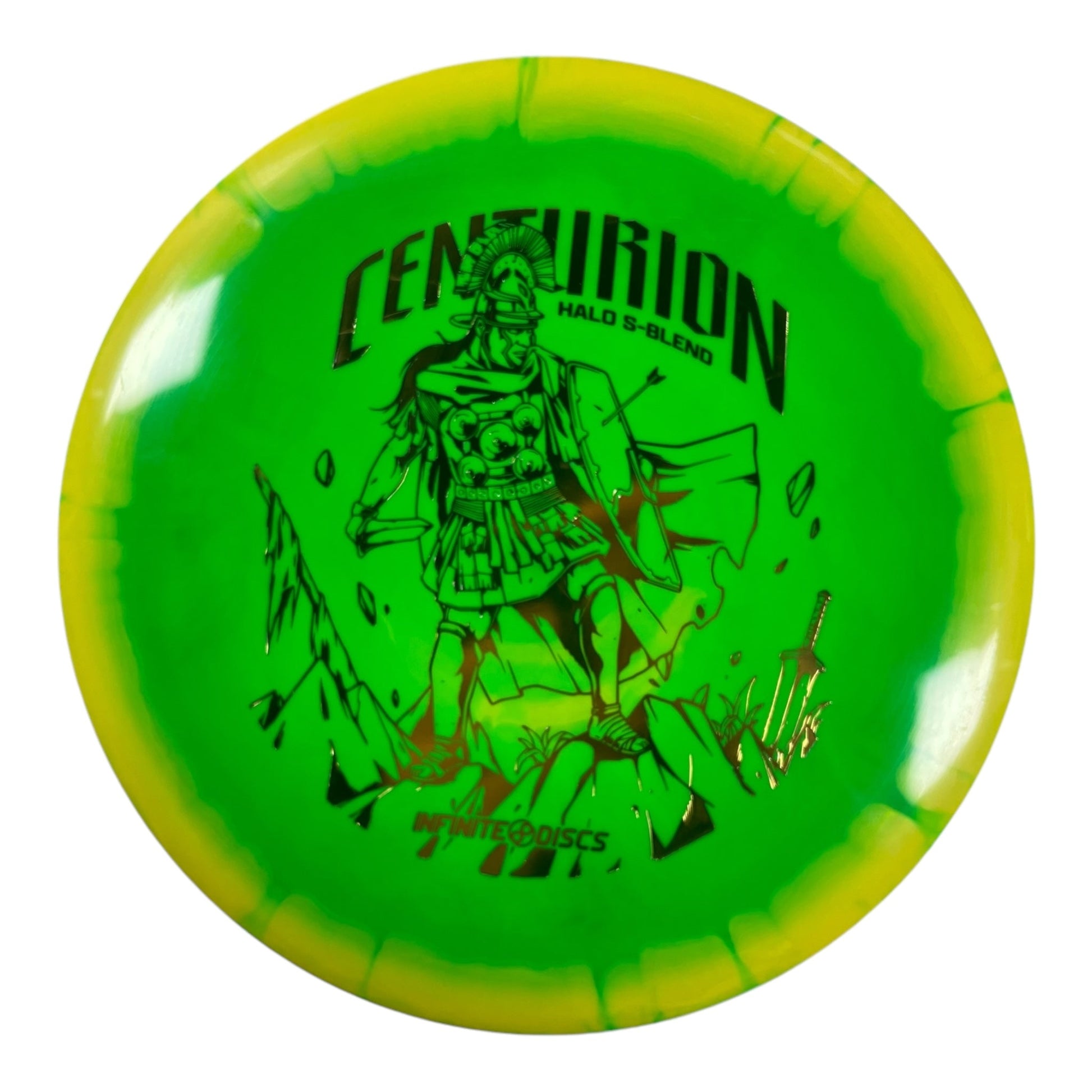 Infinite Discs Centurion | Halo S - Blend | Green/Gold 174g Disc Golf