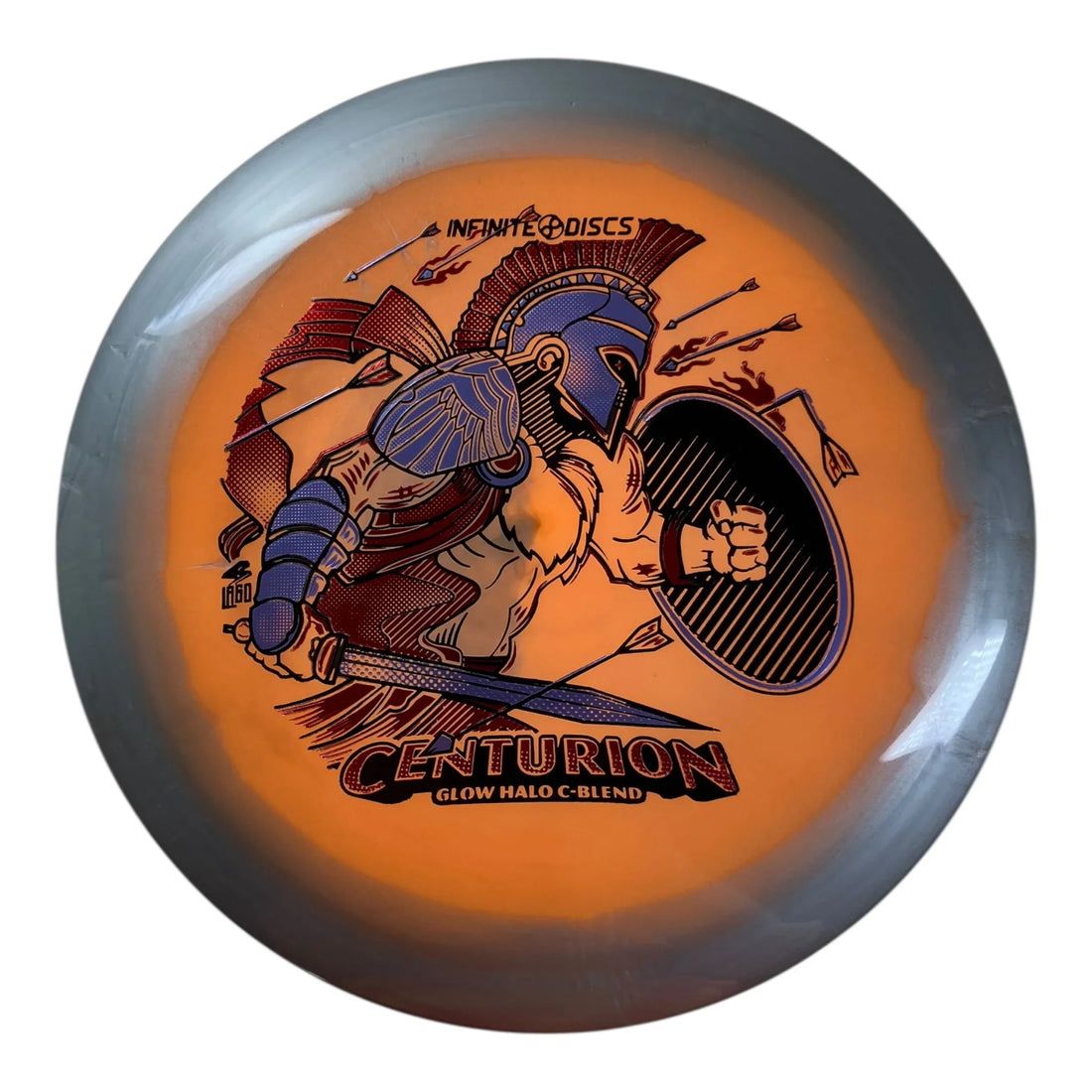 Infinite Discs Centurion | Glow Halo C-Blend | Orange/Purple/Red 169g Disc Golf