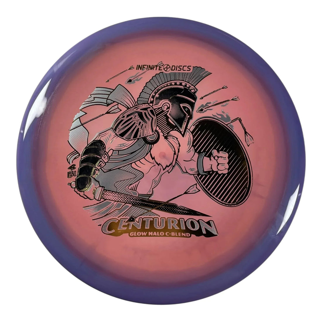 Infinite Discs Centurion | Glow Halo C-Blend | Pink/Gold 163g Disc Golf