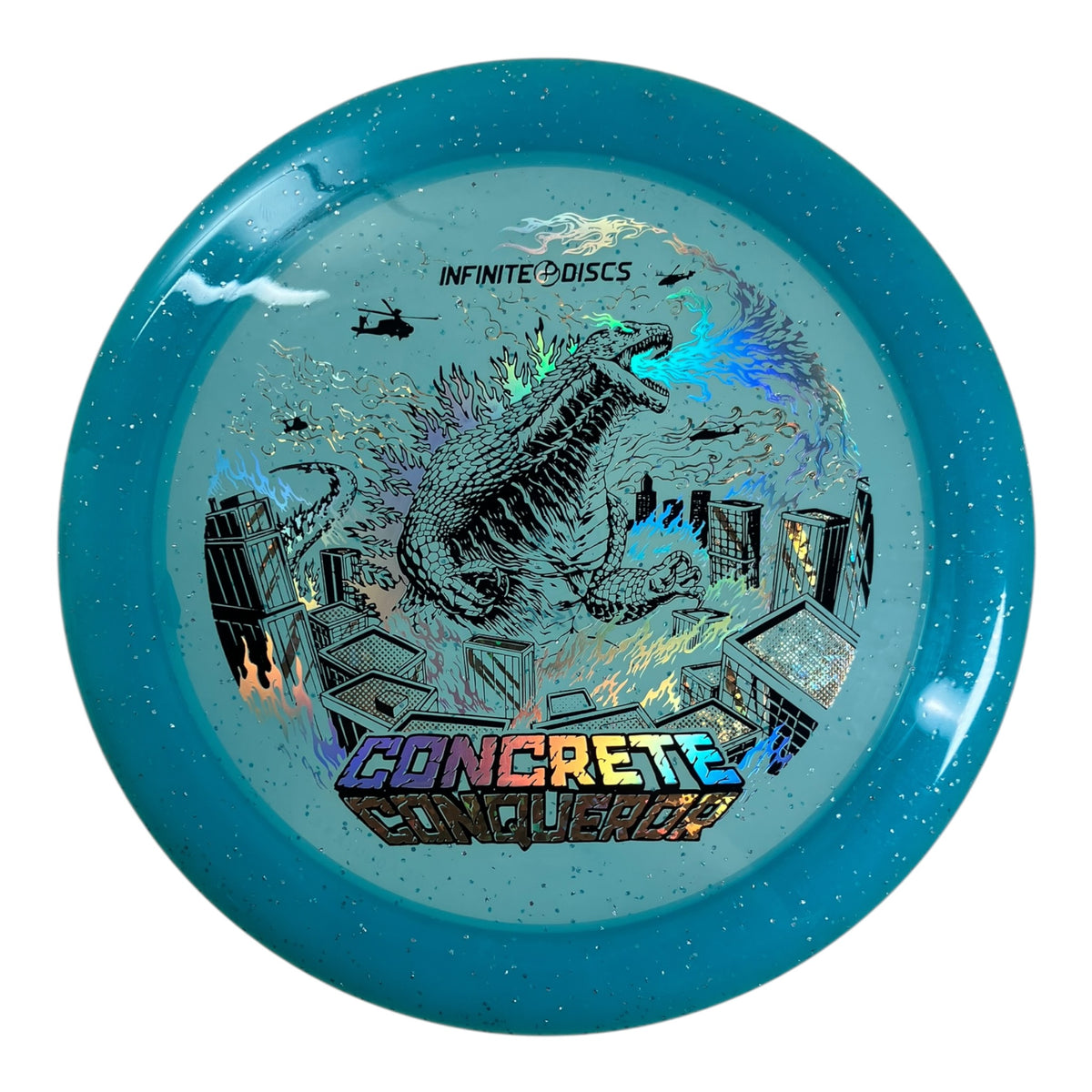 Infinite Discs Conqueror | Concrete | Blue/Holo/Gold 173g Disc Golf