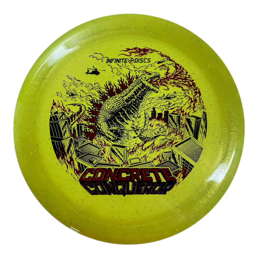 Infinite Discs Conqueror | Concrete | Yellow/Purple/Red 174g Disc Golf