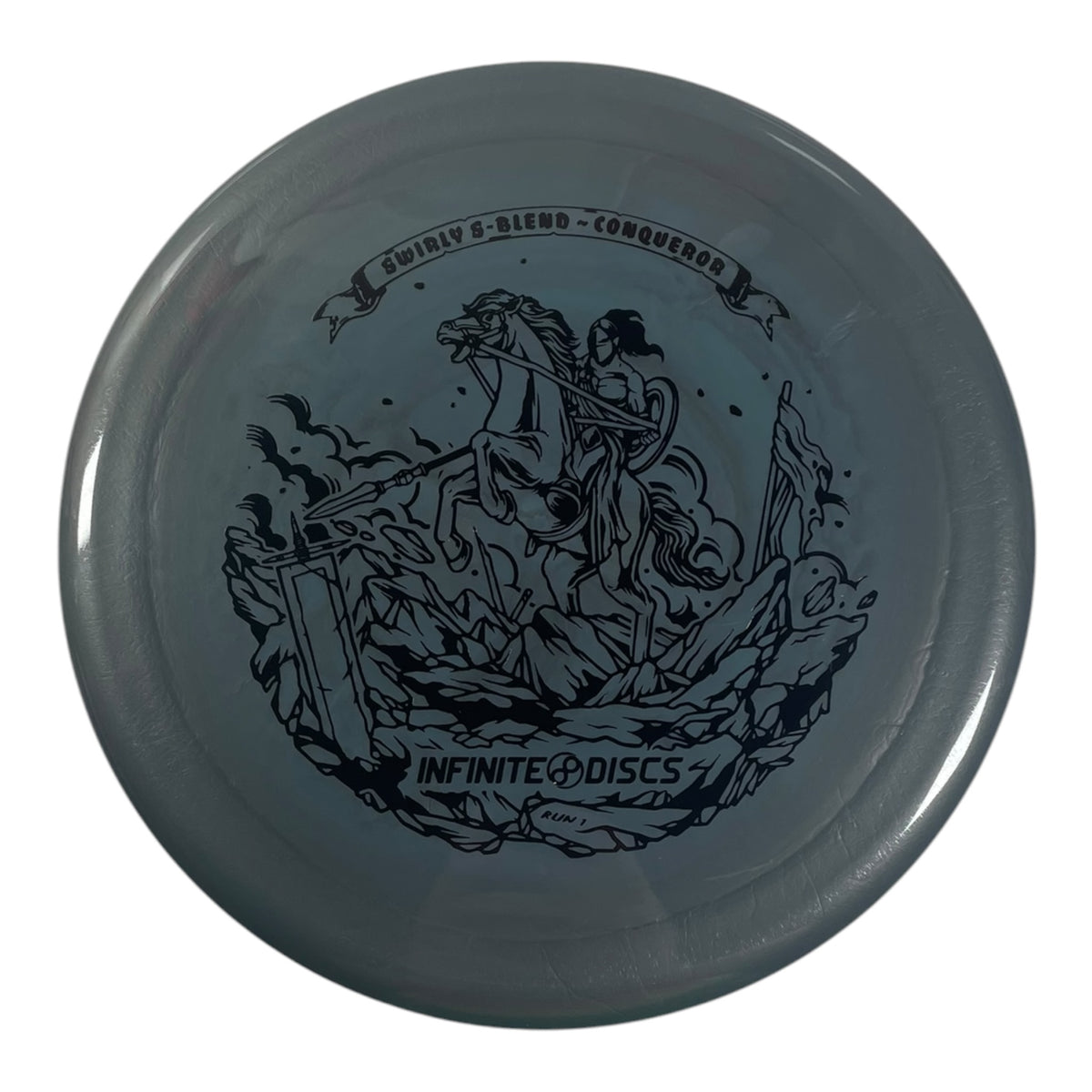 Infinite Discs Conqueror | Swirly S-Blend | Grey/Black 170g Disc Golf