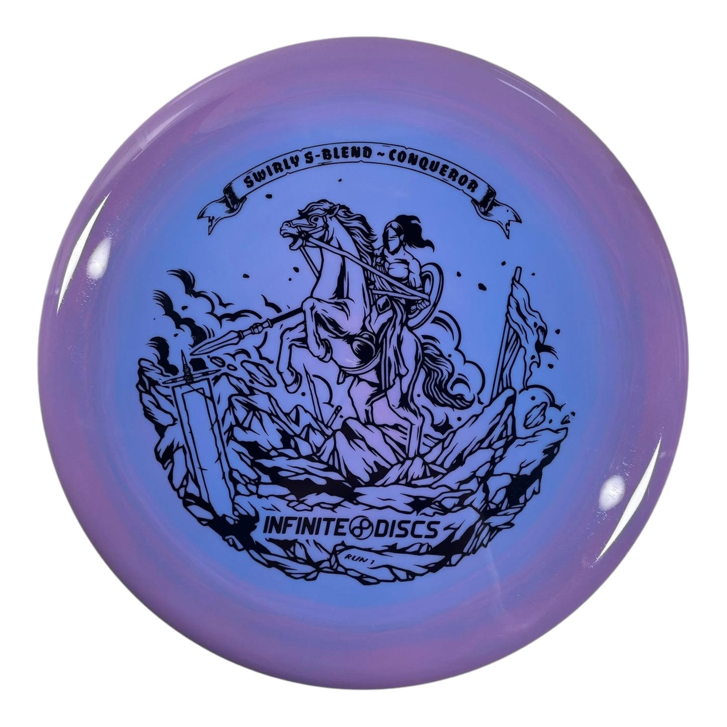 Infinite Discs Conqueror | Swirly S - Blend | Blue/Black 175g Disc Golf