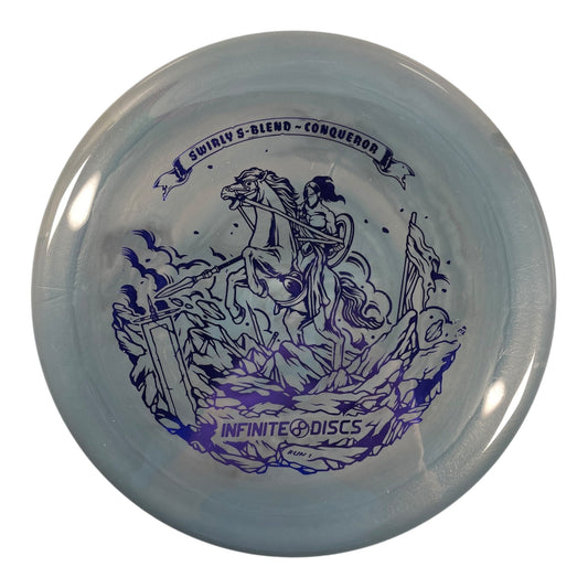 Infinite Discs Conqueror | Swirly S - Blend | Blue/Blue 170g Disc Golf