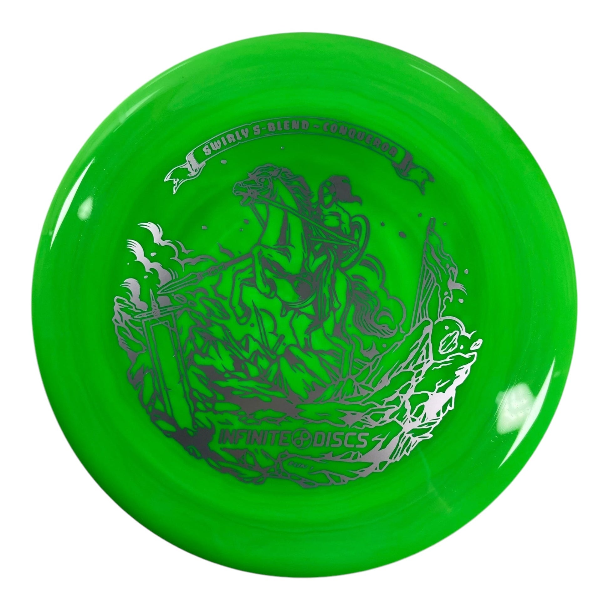 Infinite Discs Conqueror | Swirly S - Blend | Green/Gold 174g Disc Golf