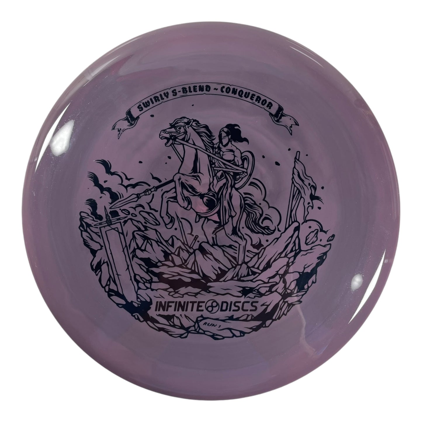 Infinite Discs Conqueror | Swirly S - Blend | Purple/Black 171g Disc Golf