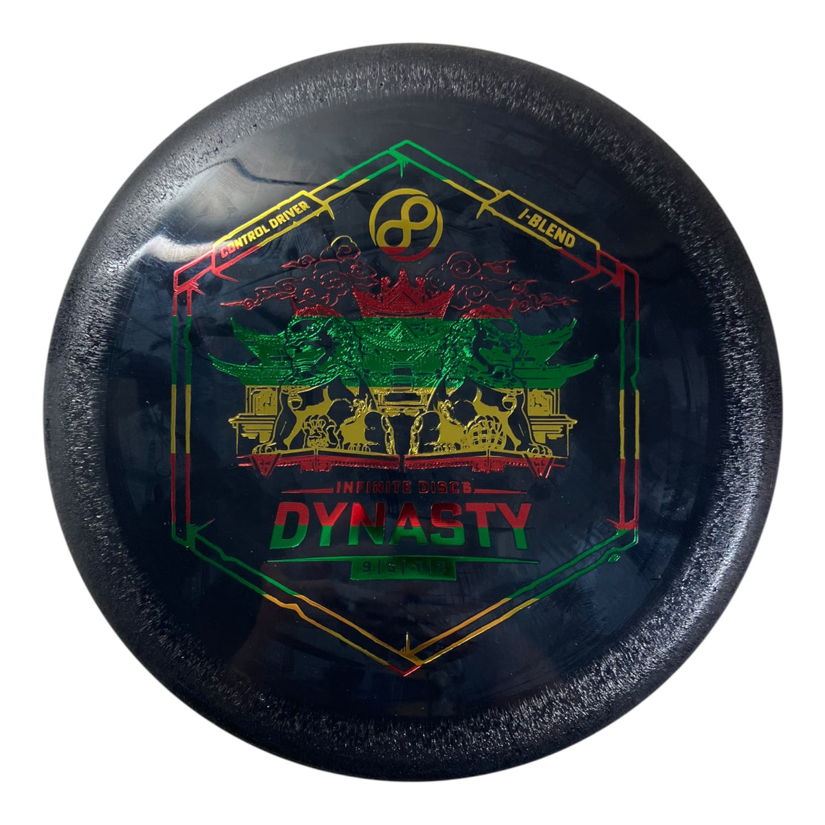 Infinite Discs Dynasty | I-Blend | Black/Rasta 163g Disc Golf