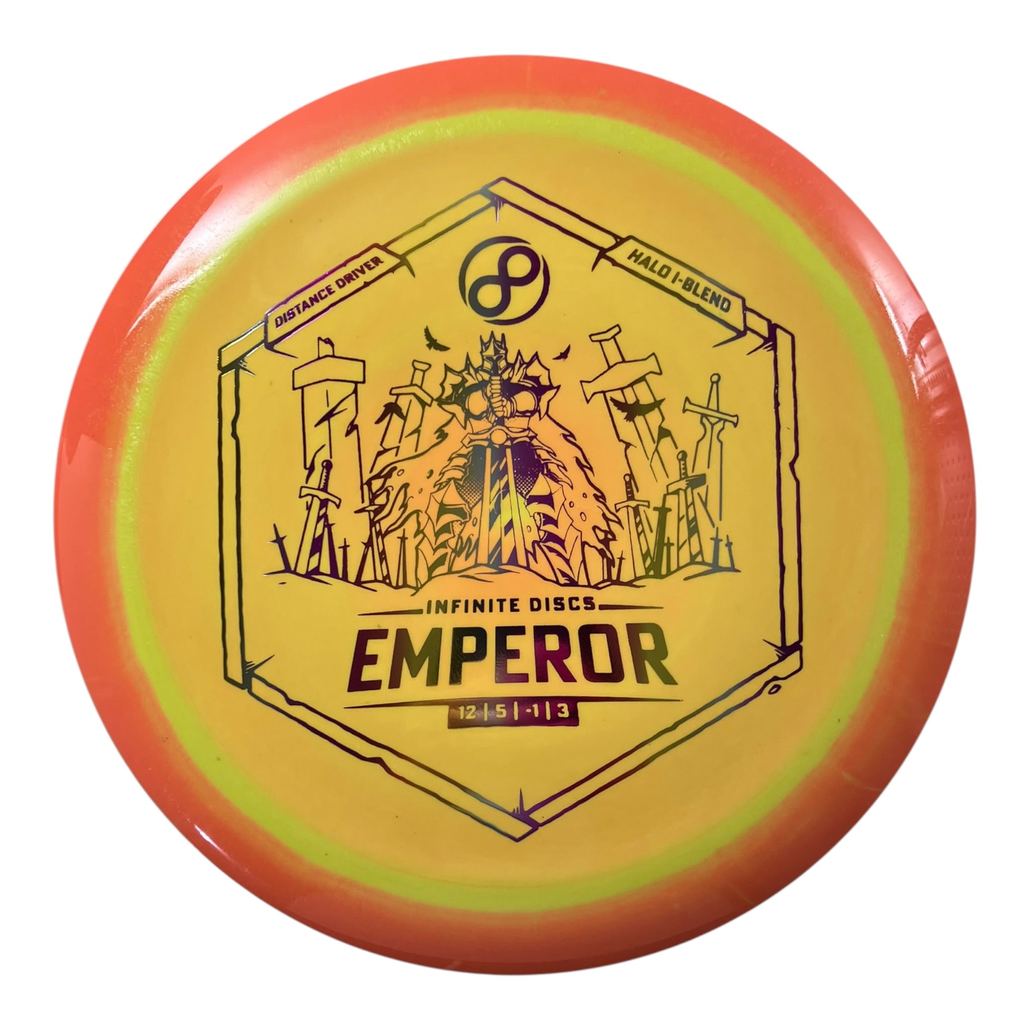 Infinite Discs Emperor | Halo I-blend | Orange/Yellow/Sunset 173g Disc Golf