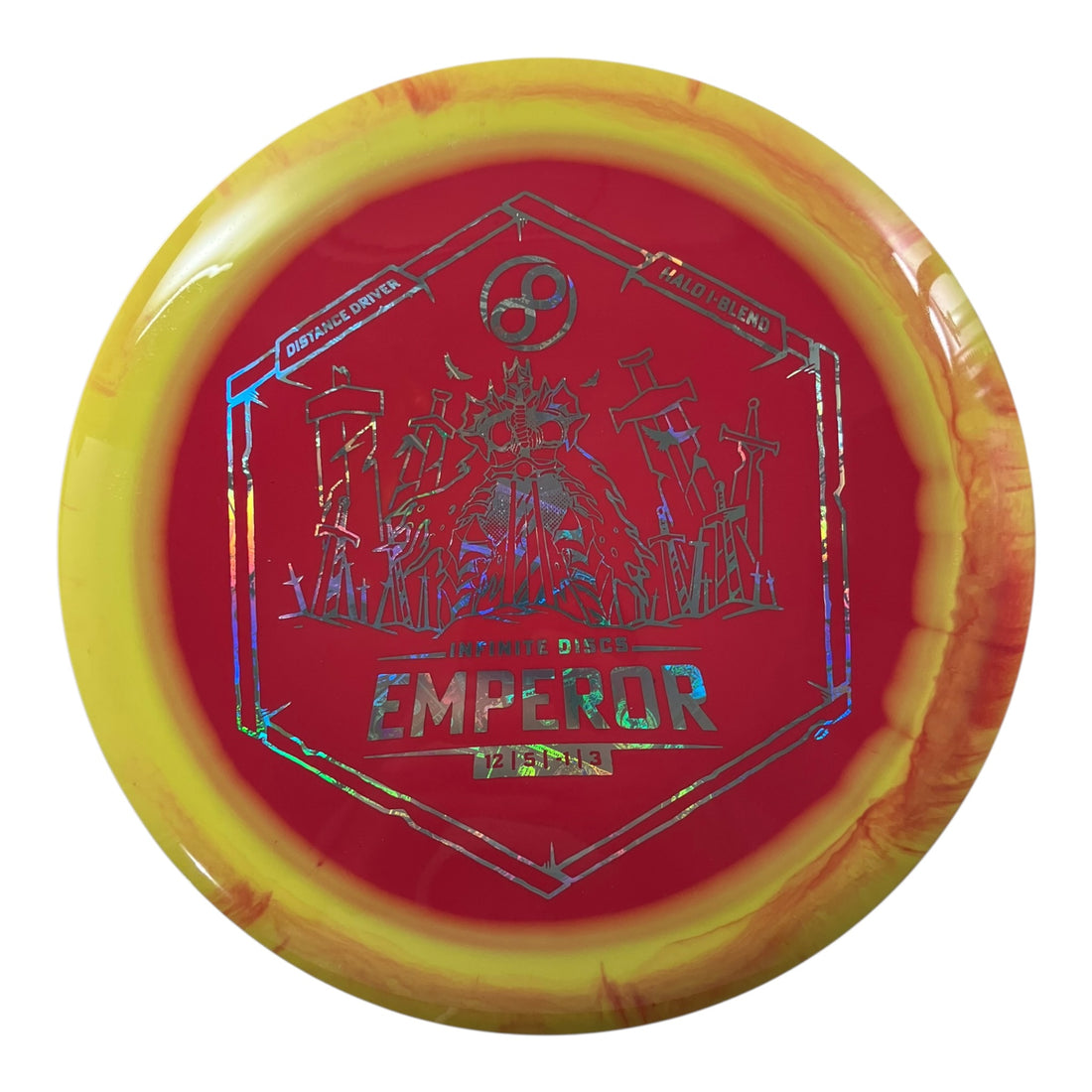 Infinite Discs Emperor | Halo I-blend | Red/Yellow/Money 171g Disc Golf