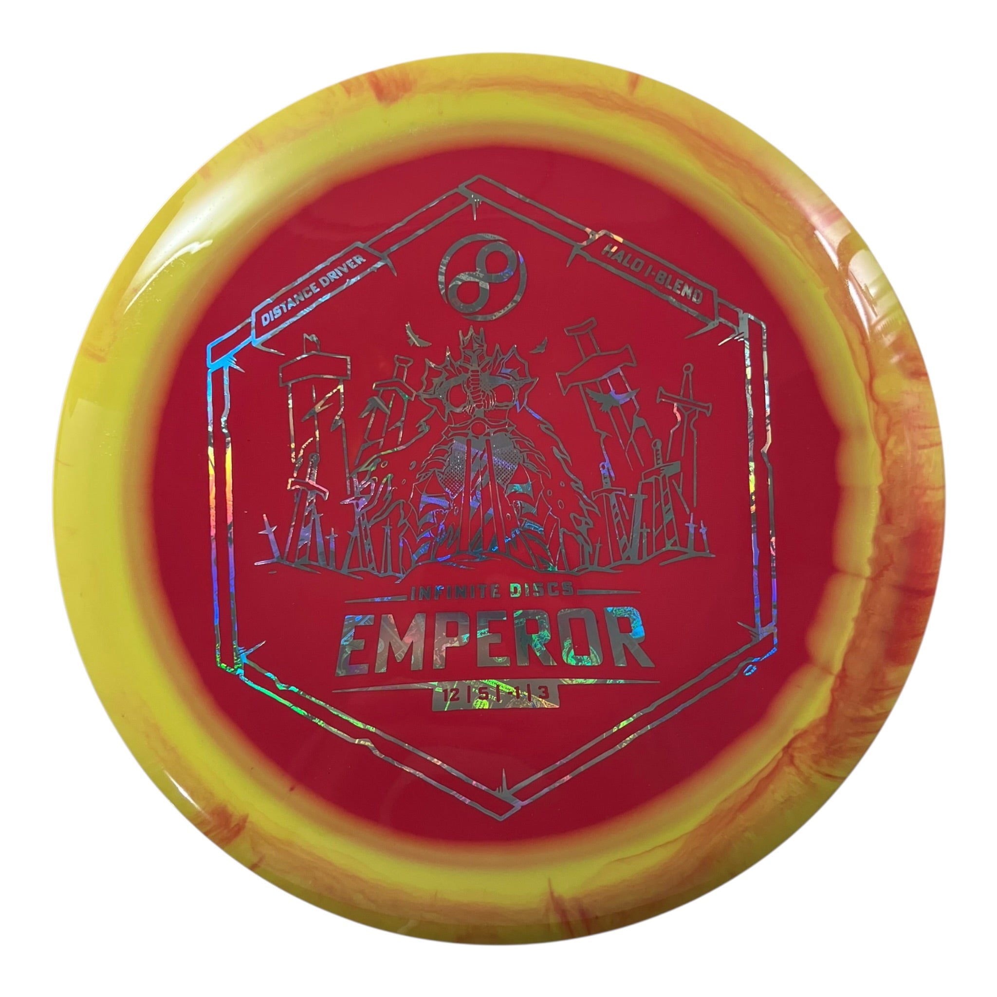 Infinite Discs Emperor | Halo I-blend | Red/Yellow/Money 171g Disc Golf