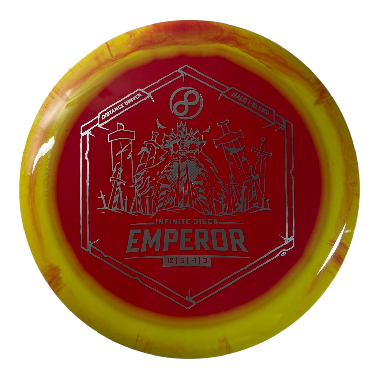 Infinite Discs Emperor | Halo I-blend | Red/Yellow/Silver 171g Disc Golf