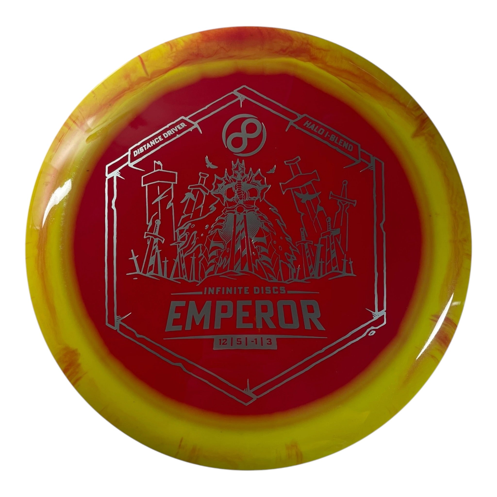 Infinite Discs Emperor | Halo I-blend | Red/Yellow/Silver 171g Disc Golf
