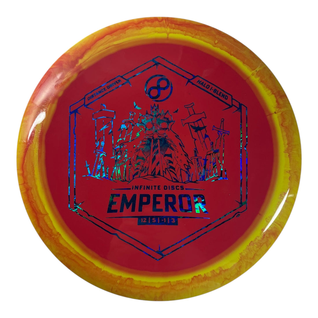 Infinite Discs Emperor | Halo I-blend | Red/Yellow/Waves 173g Disc Golf
