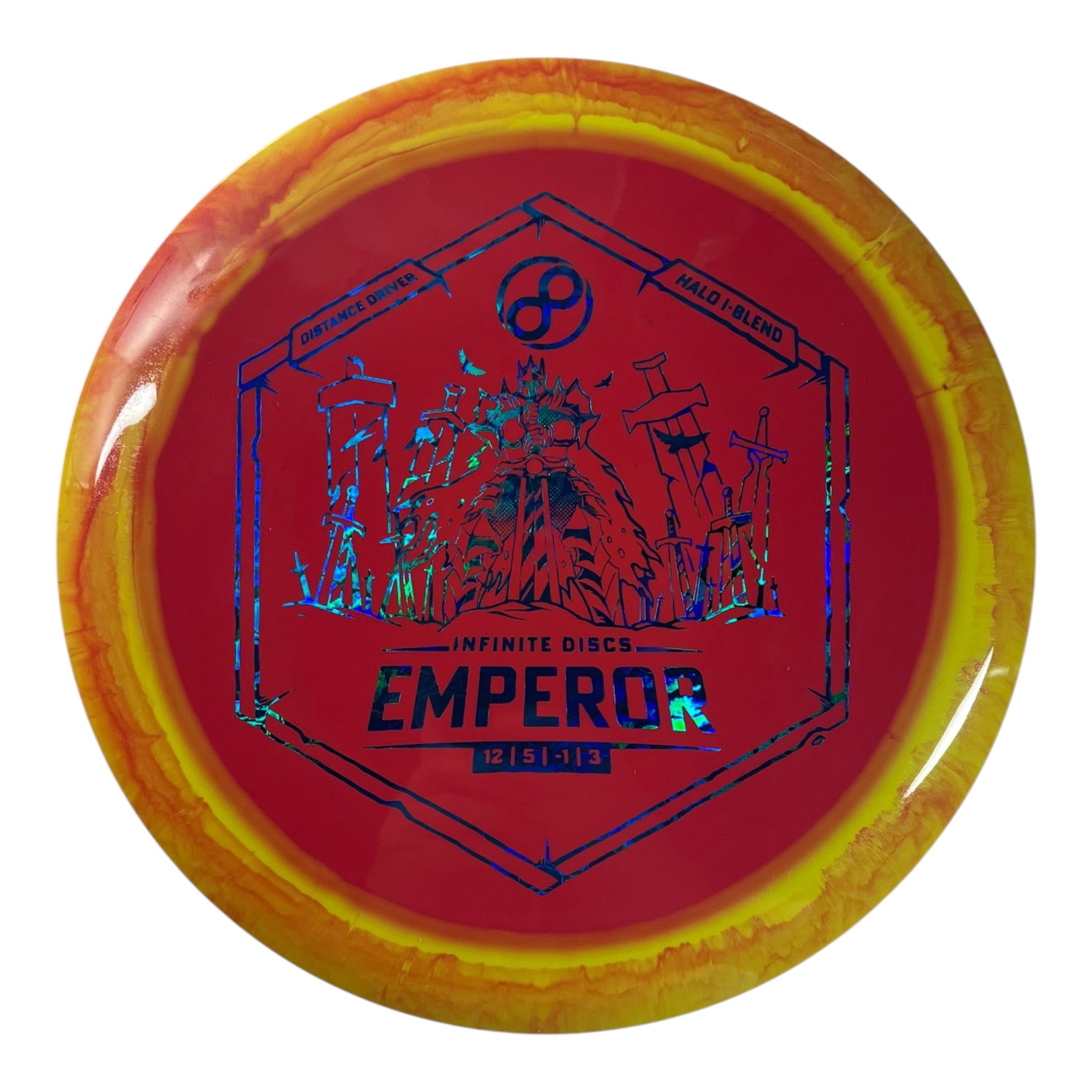 Infinite Discs Emperor | Halo I-blend | Red/Yellow/Waves 173g Disc Golf
