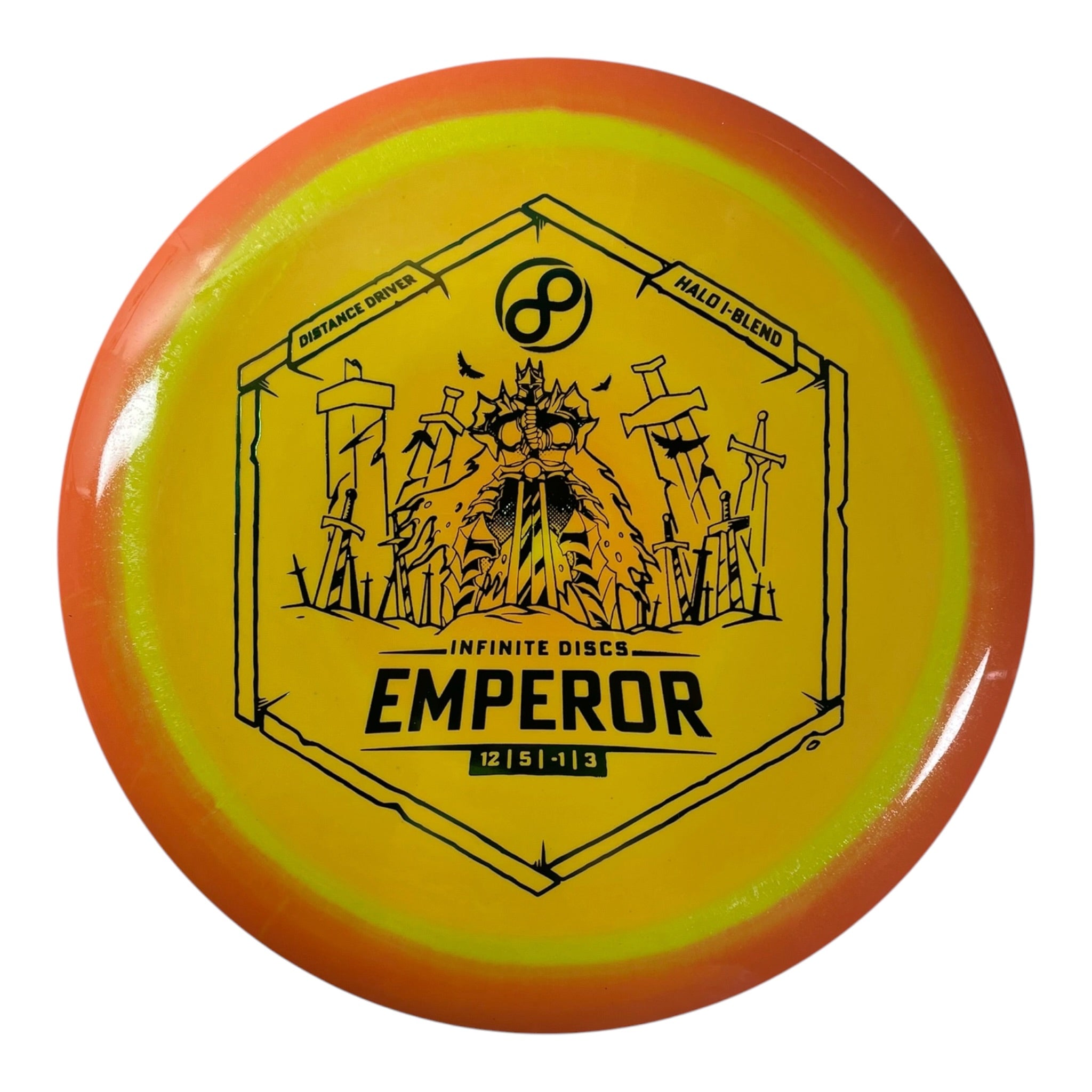 Infinite Discs Emperor | Halo I-blend | Yellow/Orange/Green 174g Disc Golf