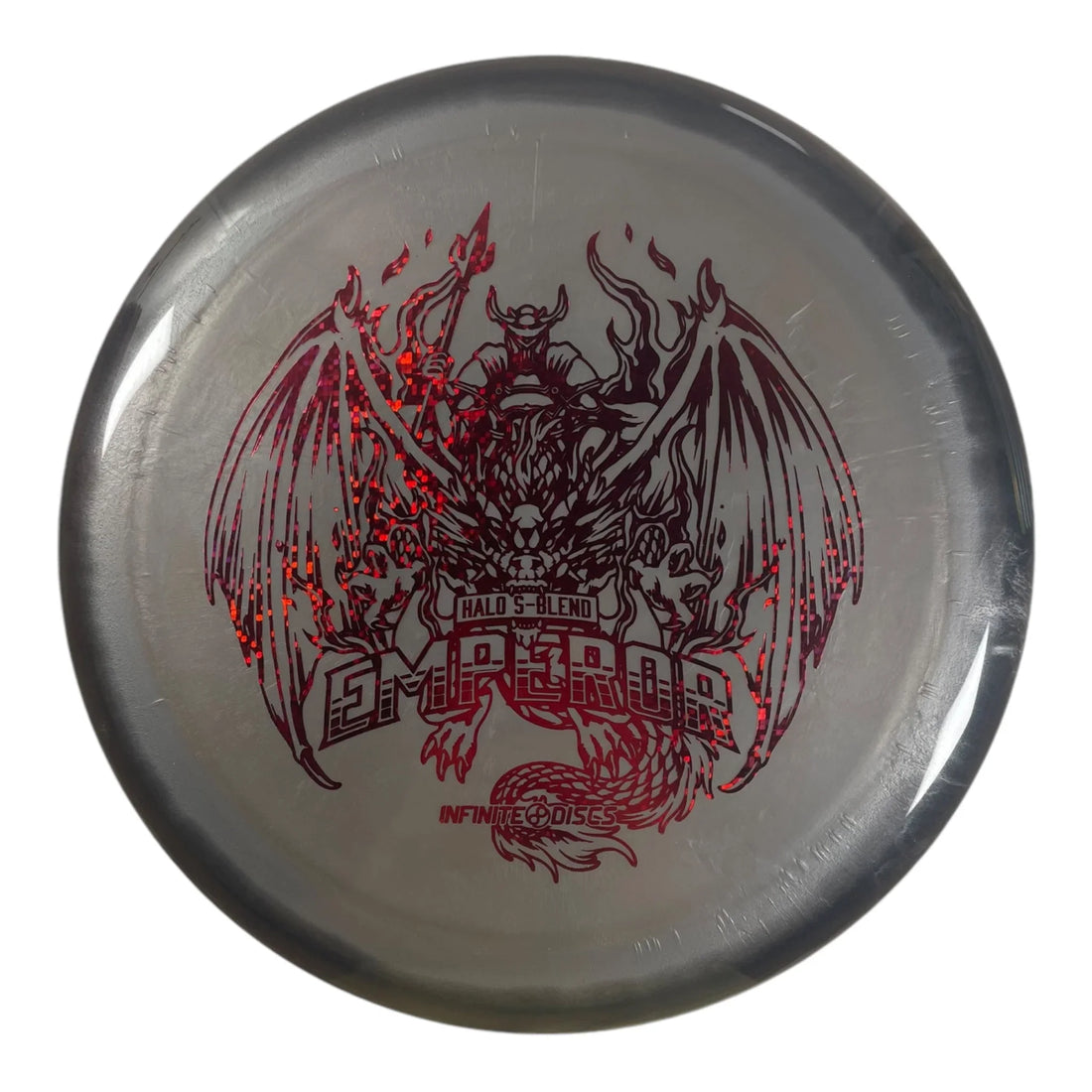 Infinite Discs Emperor | Halo S - blend | Grey/Red Sparkle 173g Disc Golf