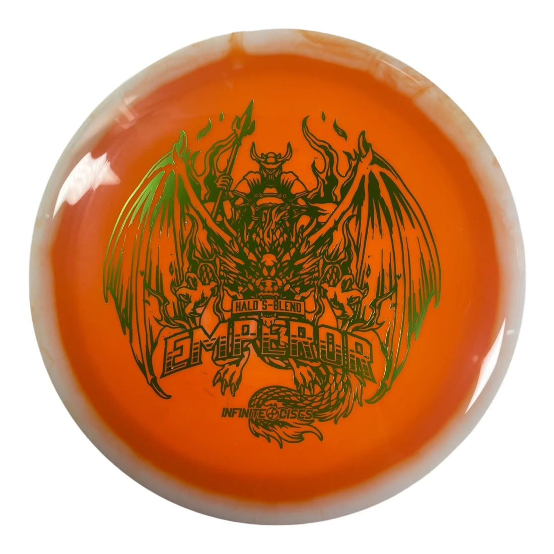 Infinite Discs Emperor | Halo S - blend | Orange/Green 175g Disc Golf