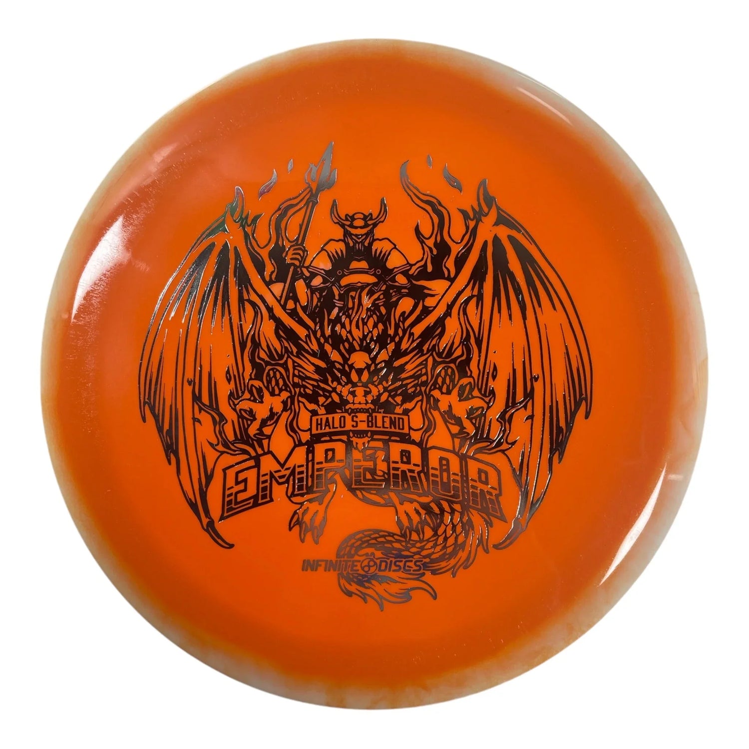Infinite Discs Emperor | Halo S - blend | Orange/Holo 175g Disc Golf
