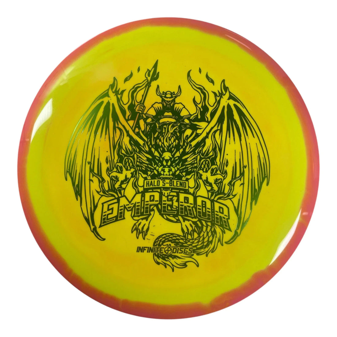 Infinite Discs Emperor | Halo S - blend | Yellow/Green 170g Disc Golf