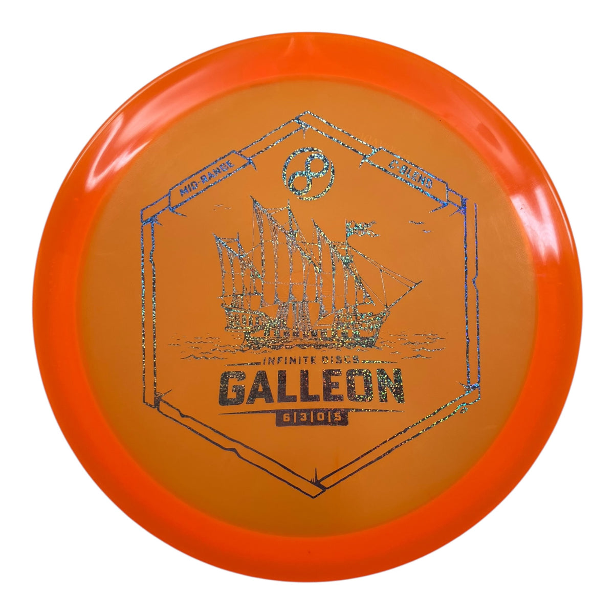 Infinite Discs Galleon | C-Blend | Orange/Sparkle 175g Disc Golf