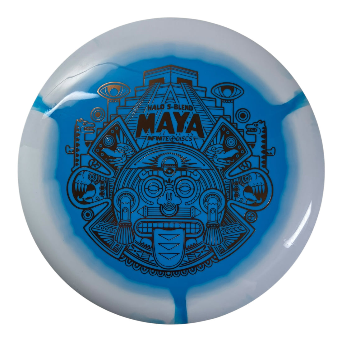 Infinite Discs Maya | Halo S-Blend | Blue/White/Gold 172g Disc Golf