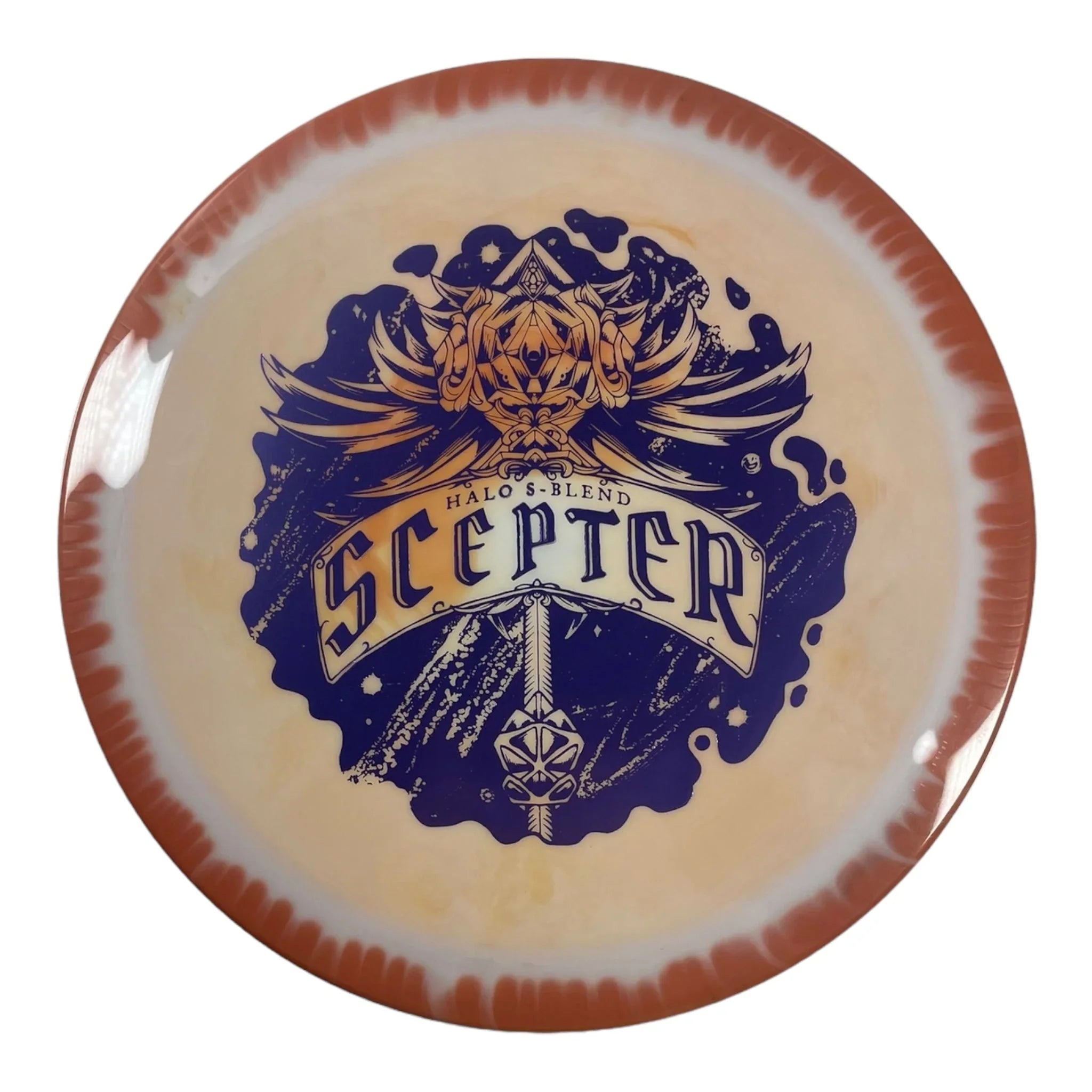 Infinite Discs Scepter | Halo S - Blend | Orange/Purple 175g Disc Golf