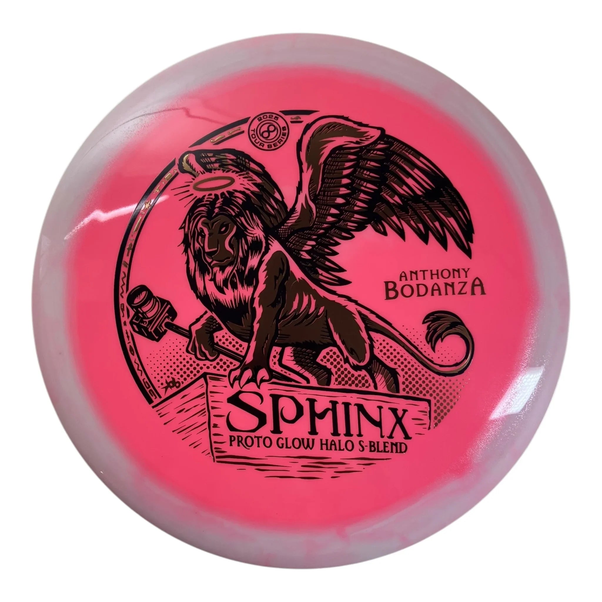 Infinite Discs Sphinx | Proto Glow Halo S-Blend | Pink/Gold 165g (Bodanza) Disc Golf