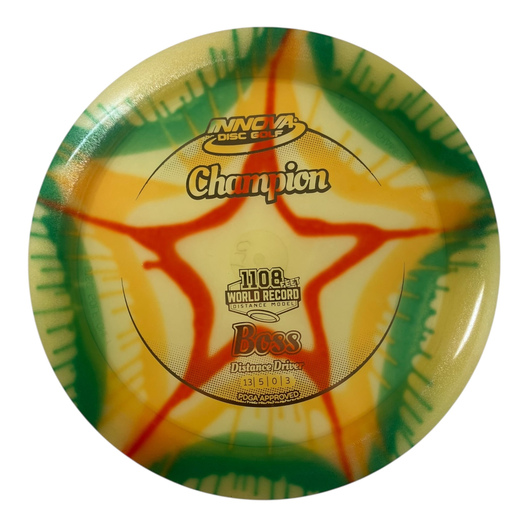 Innova Champion Discs Boss | Champion I-Dye | Gold/Green 170g Disc Golf
