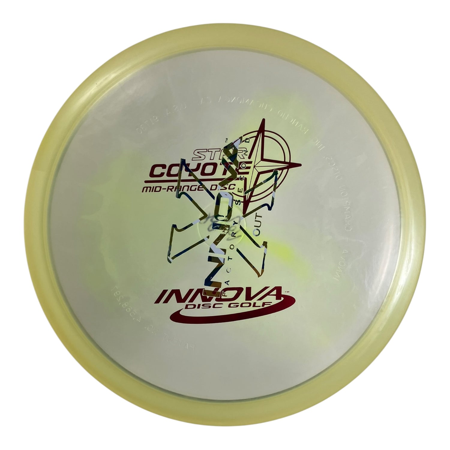 Innova Champion Discs Coyote - Used Like New | Champion | Clear/Red 167g (PFN, X-Out) Disc Golf