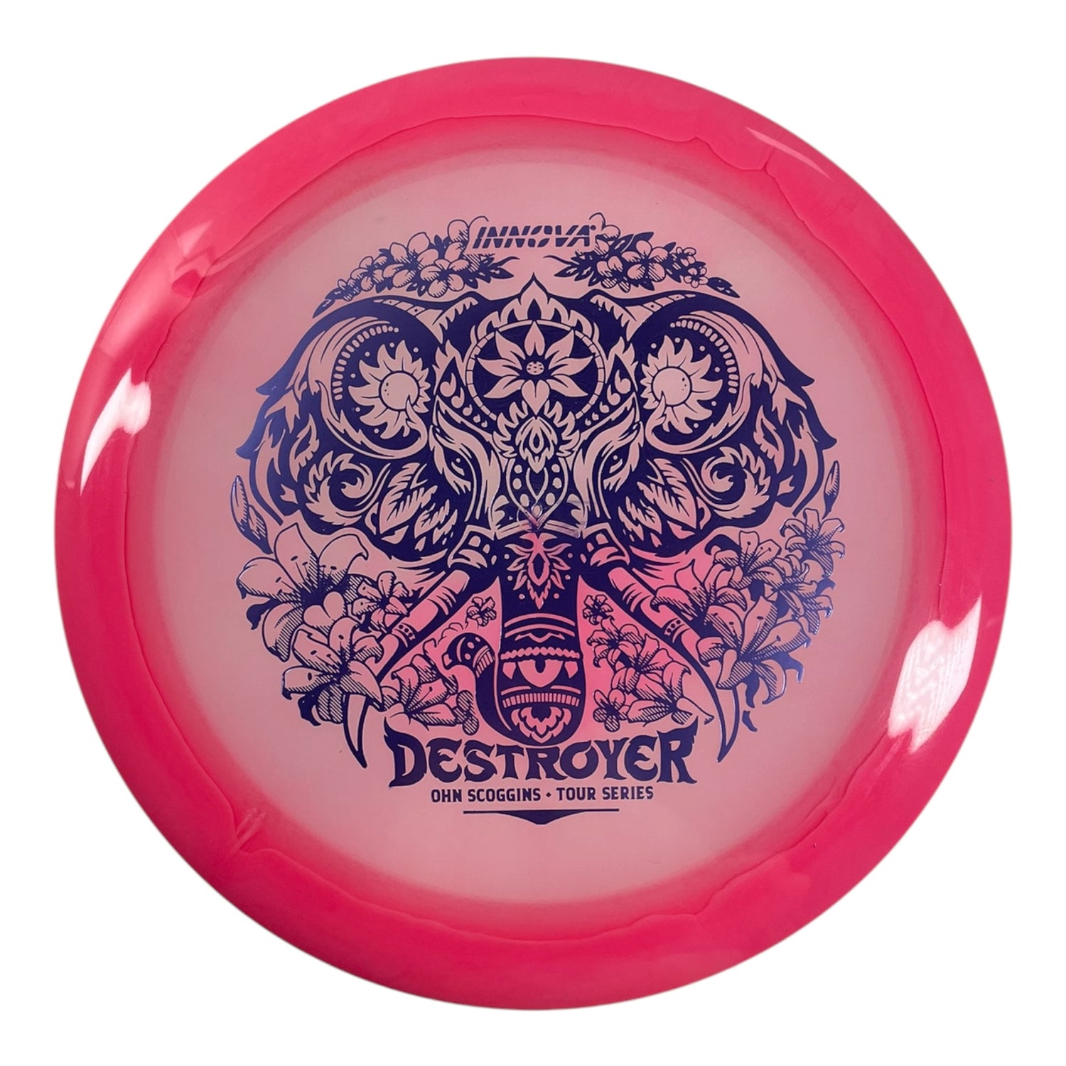 Innova Champion Discs Destroyer | Halo Champion | Pink/Purple 173g (Ohn Scoggins) Disc Golf
