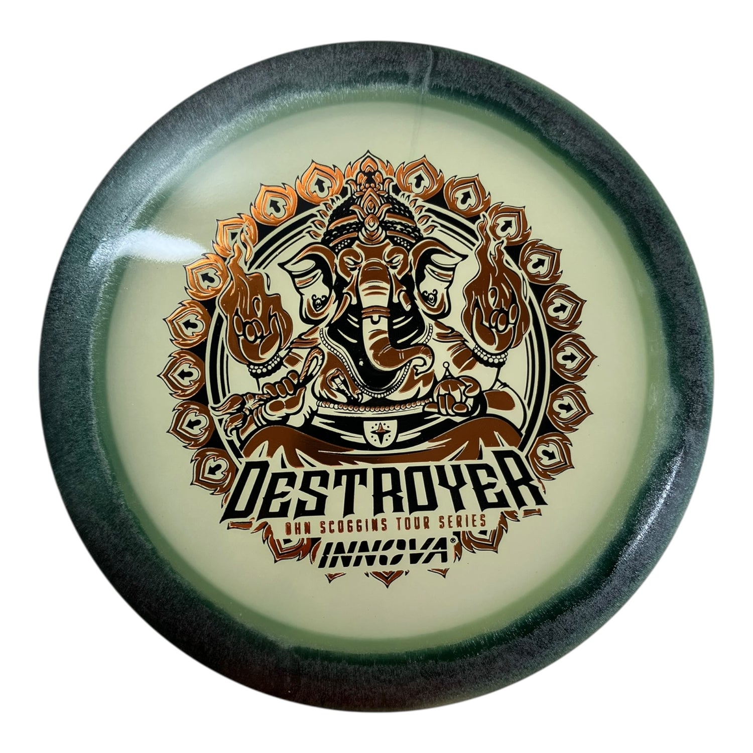 Innova Champion Discs Destroyer | Proto Glow Halo Champion | Black/Gold 173g (Ohn Scoggins) Disc Golf