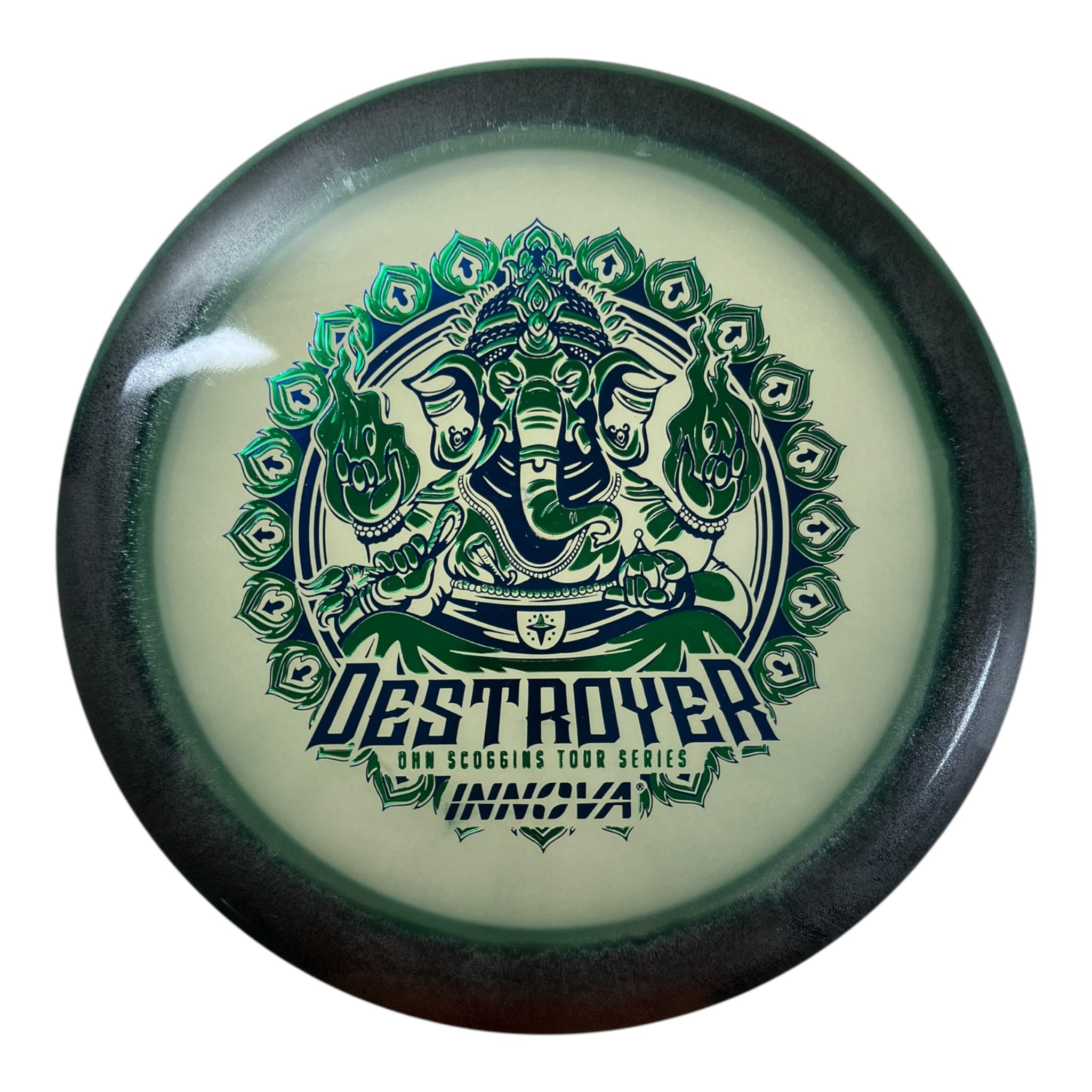 Innova Champion Discs Destroyer | Proto Glow Halo Champion | Black/Teal 173g (Ohn Scoggins) Disc Golf
