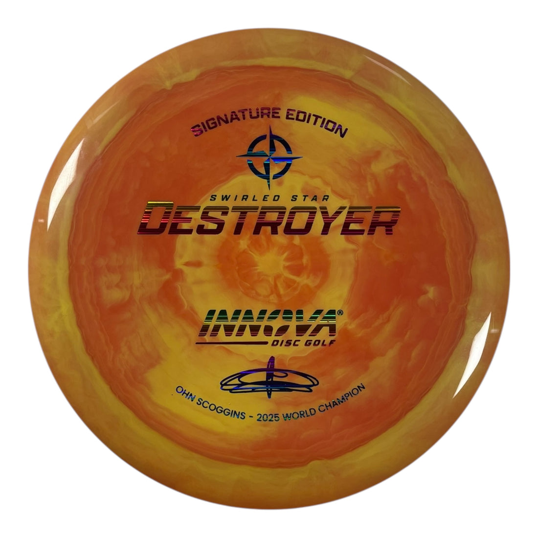 Innova Champion Discs Destroyer | Swirled Star | Orange/Rainbow 174g (Ohn Scoggins) Disc Golf