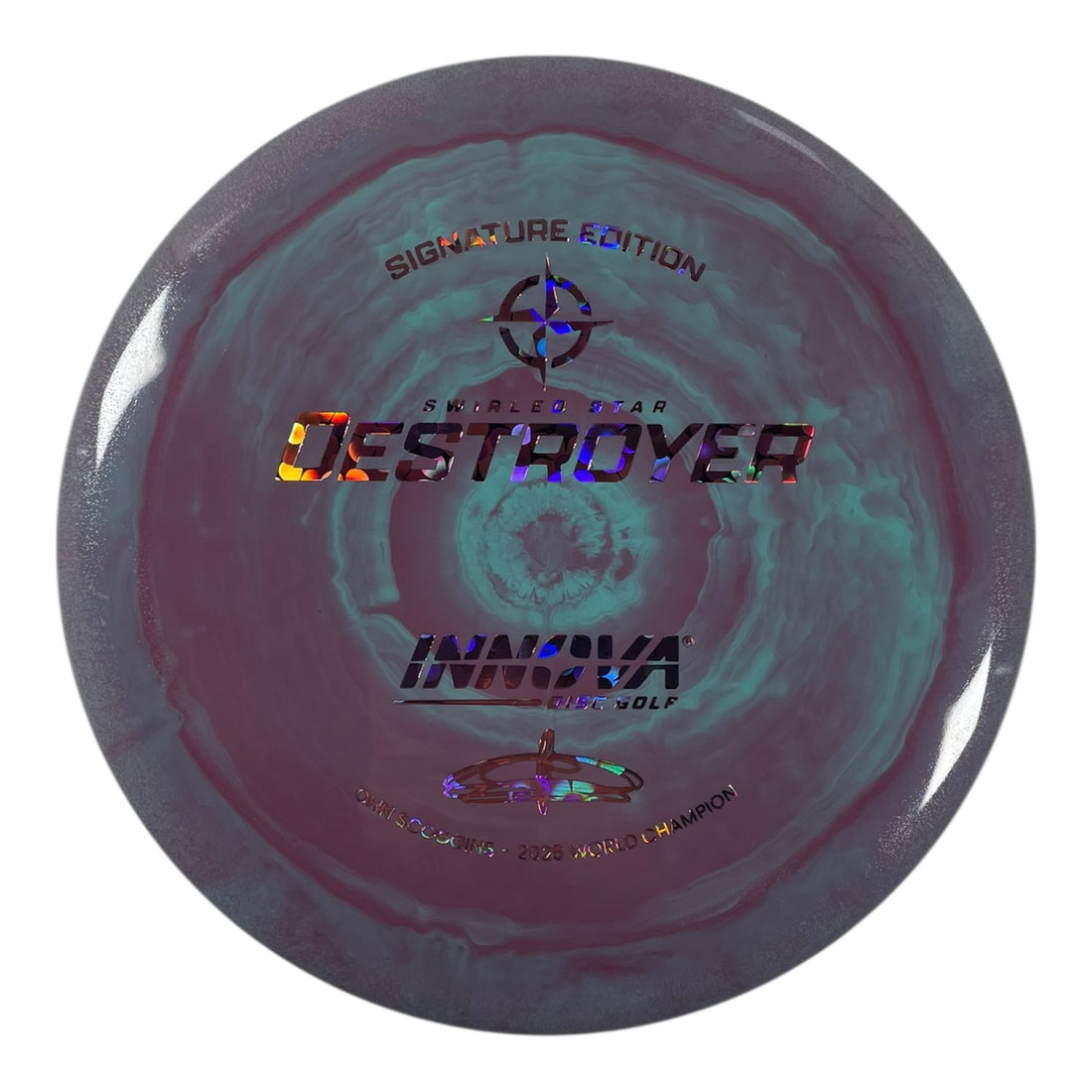 Innova Champion Discs Destroyer | Swirled Star | Teal/Flowers 171g (Ohn Scoggins) Disc Golf