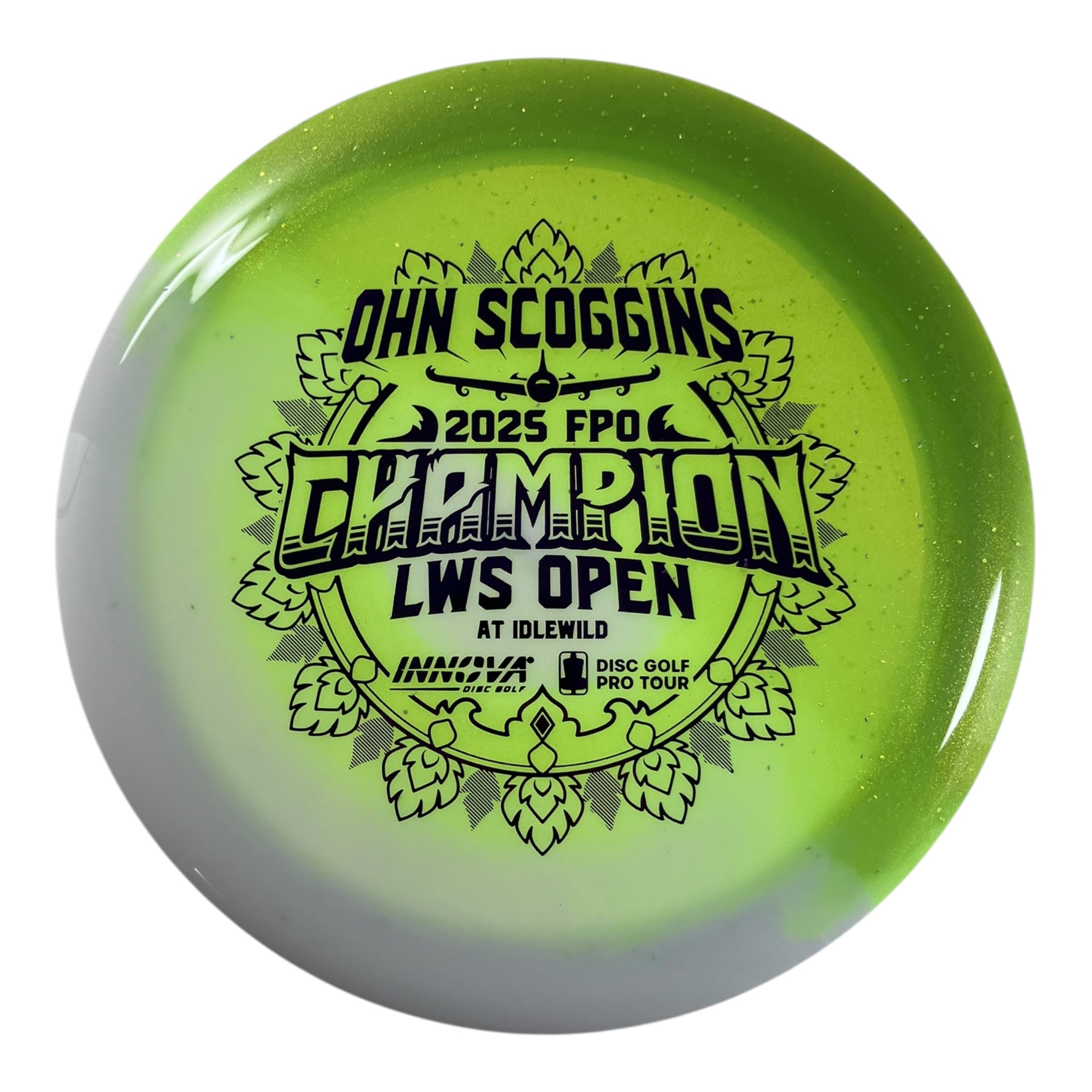 Innova Champion Discs Destroyer | Test Material | Lime/Purple 173g (Ohn Scoggins Commemorative) Disc Golf