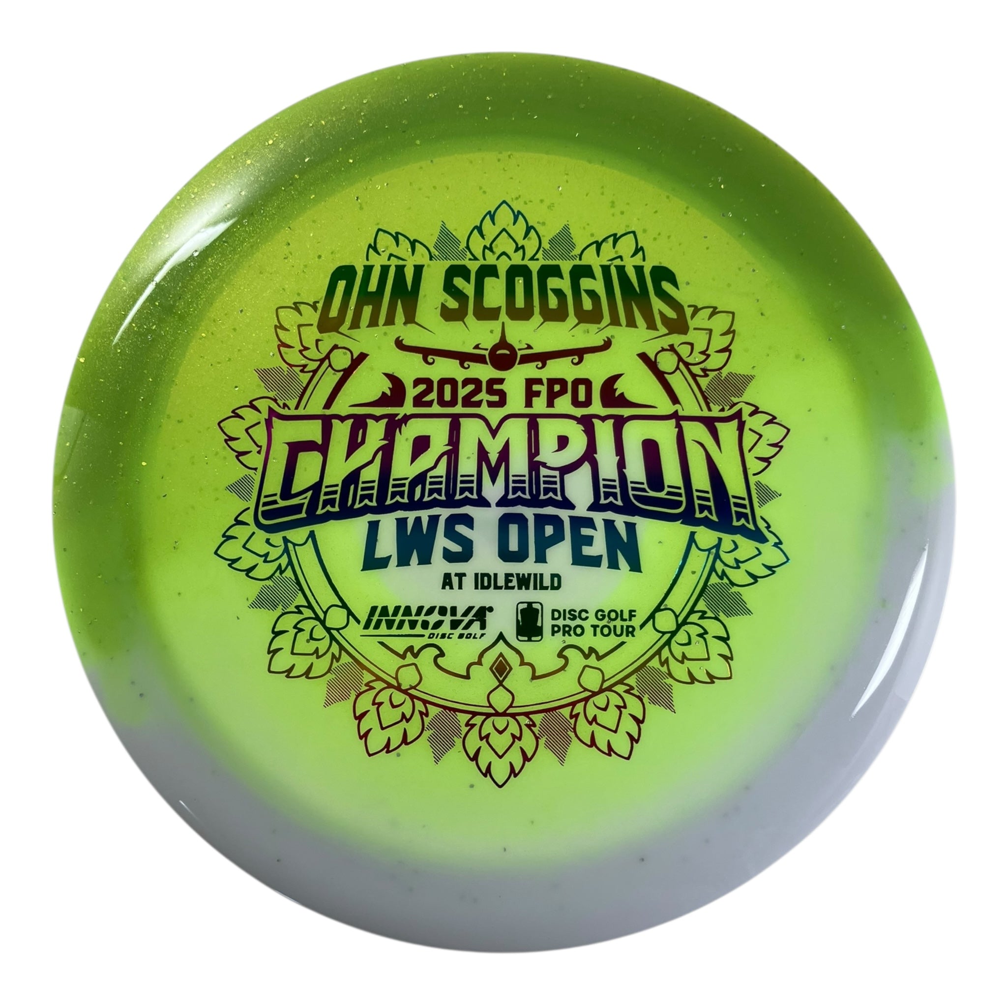 Innova Champion Discs Destroyer | Test Material | Lime/Rainbow 173g (Ohn Scoggins Commemorative) Disc Golf