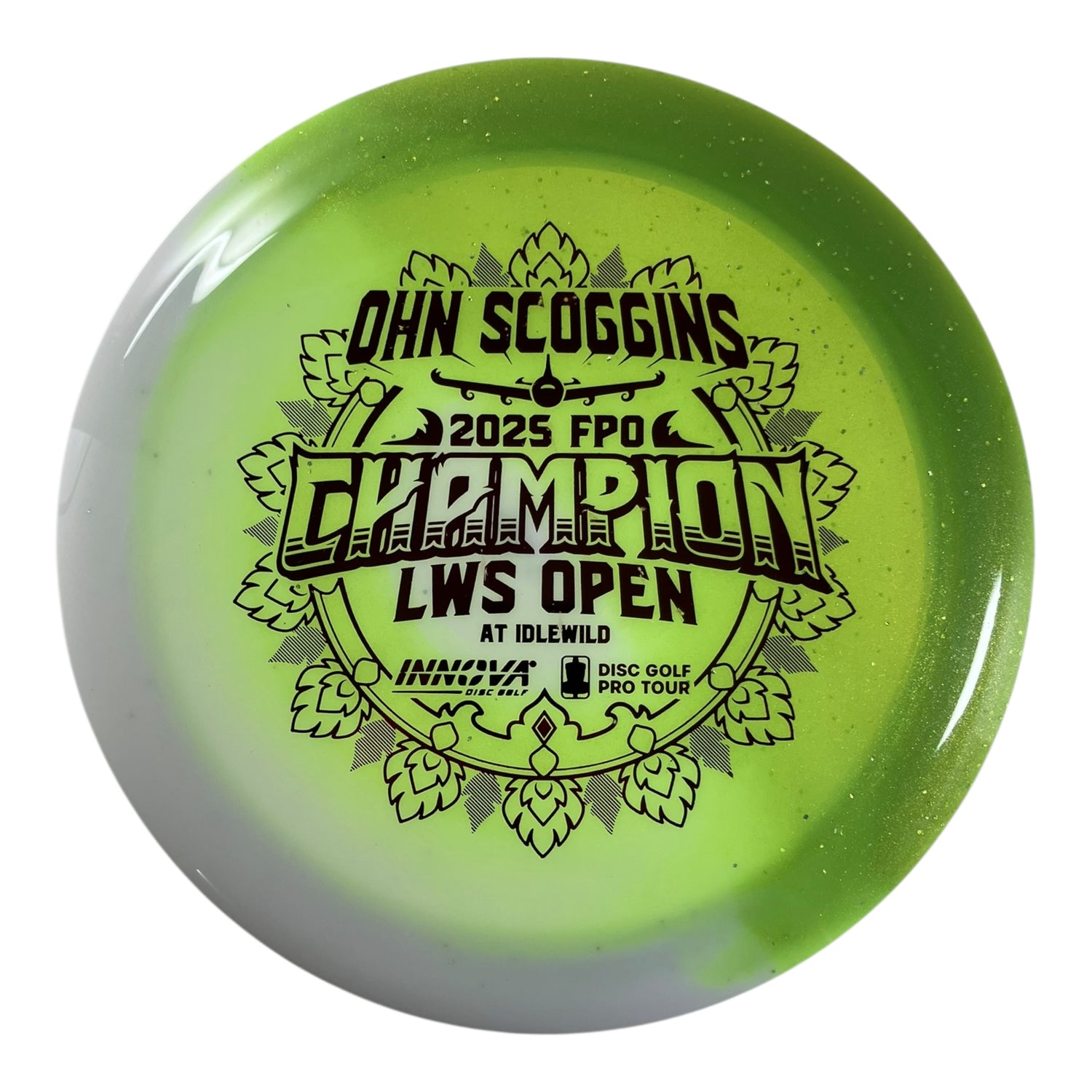 Innova Champion Discs Destroyer | Test Material | Lime/Red 173g (Ohn Scoggins Commemorative) Disc Golf