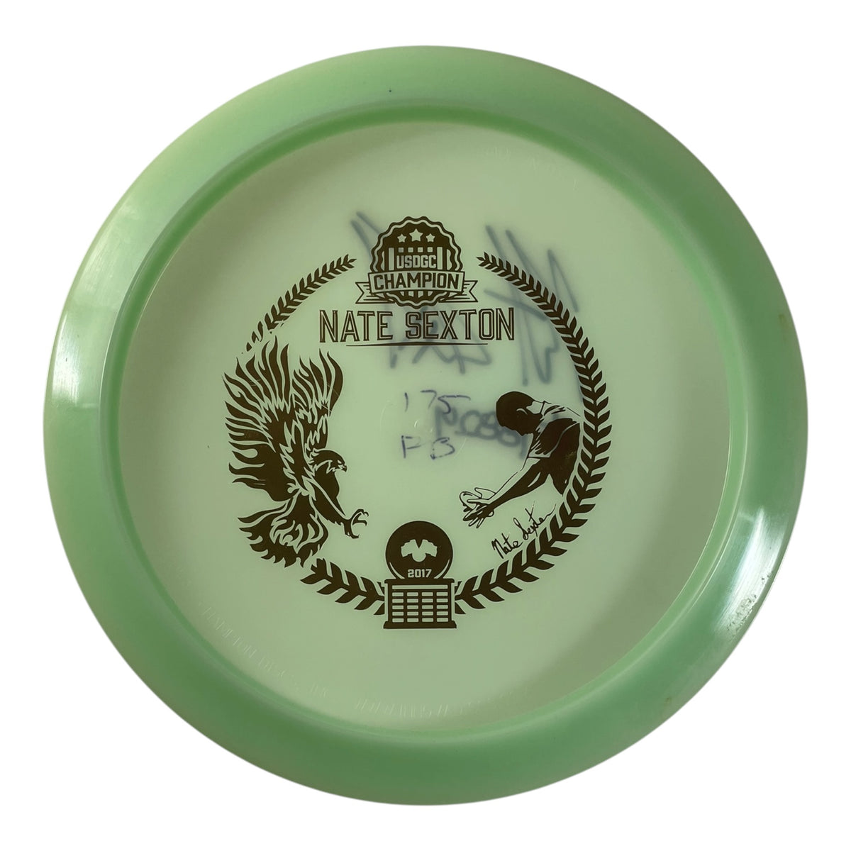 Innova Champion Discs Firebird | Glow Champion | Green/Gold 175g (Nate Sexton 2017 USDGC - Signed) Disc Golf