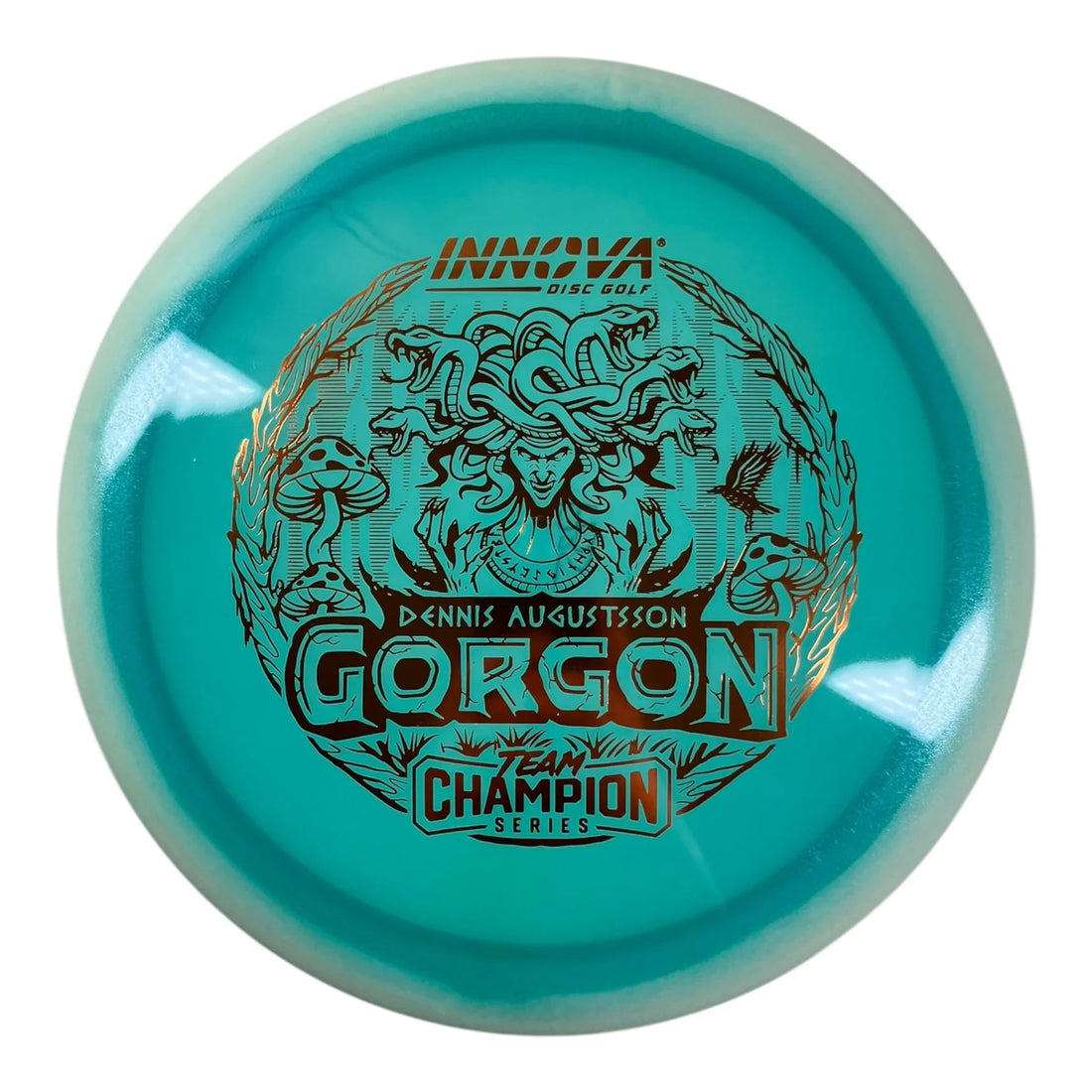 Innova Champion Discs Gorgon | Glow Halo Champion | Blue/Bronze 175g (Dennis Augustsson) Disc Golf