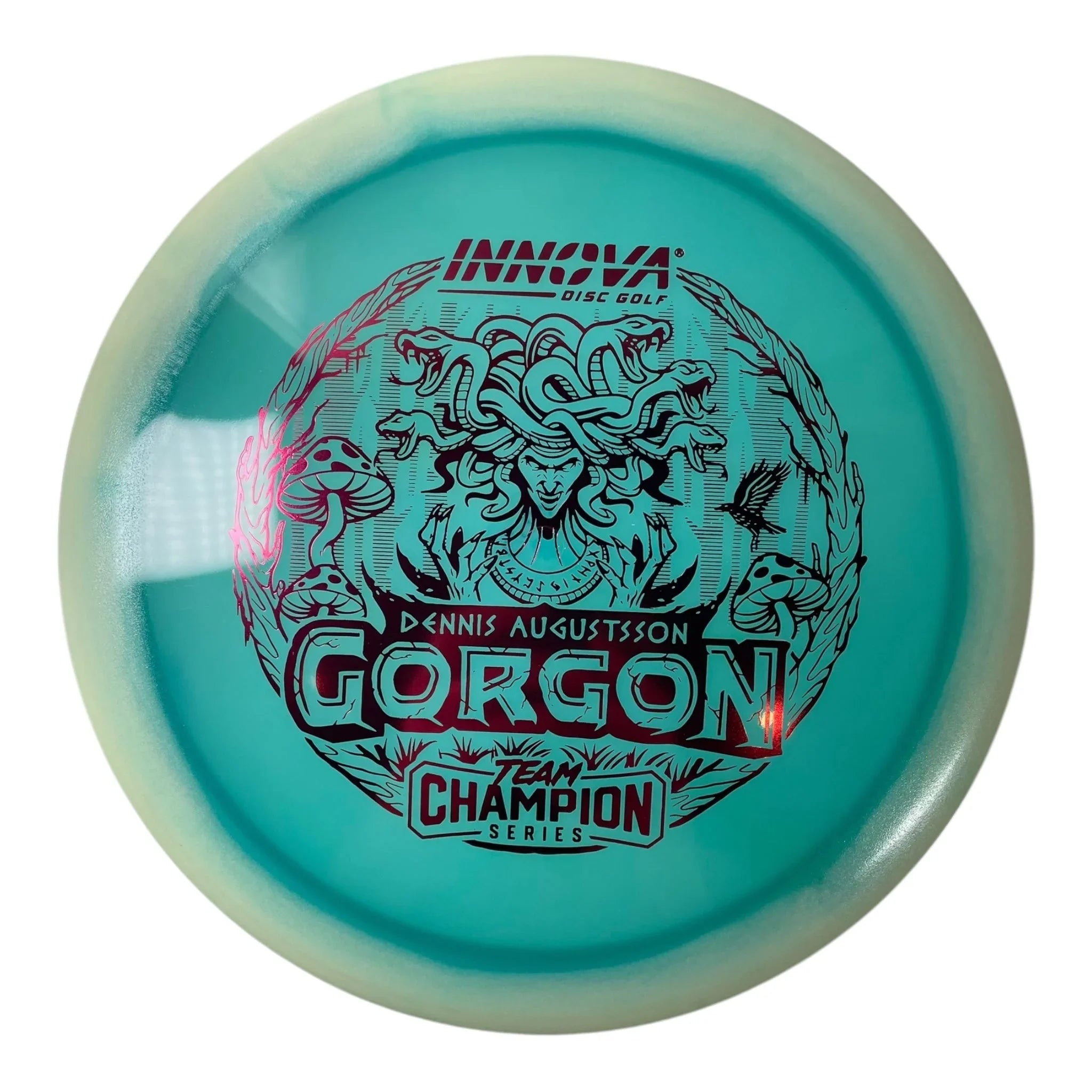 Innova Champion Discs Gorgon | Glow Halo Champion | Blue/Pink 175g (Dennis Augustsson) Disc Golf